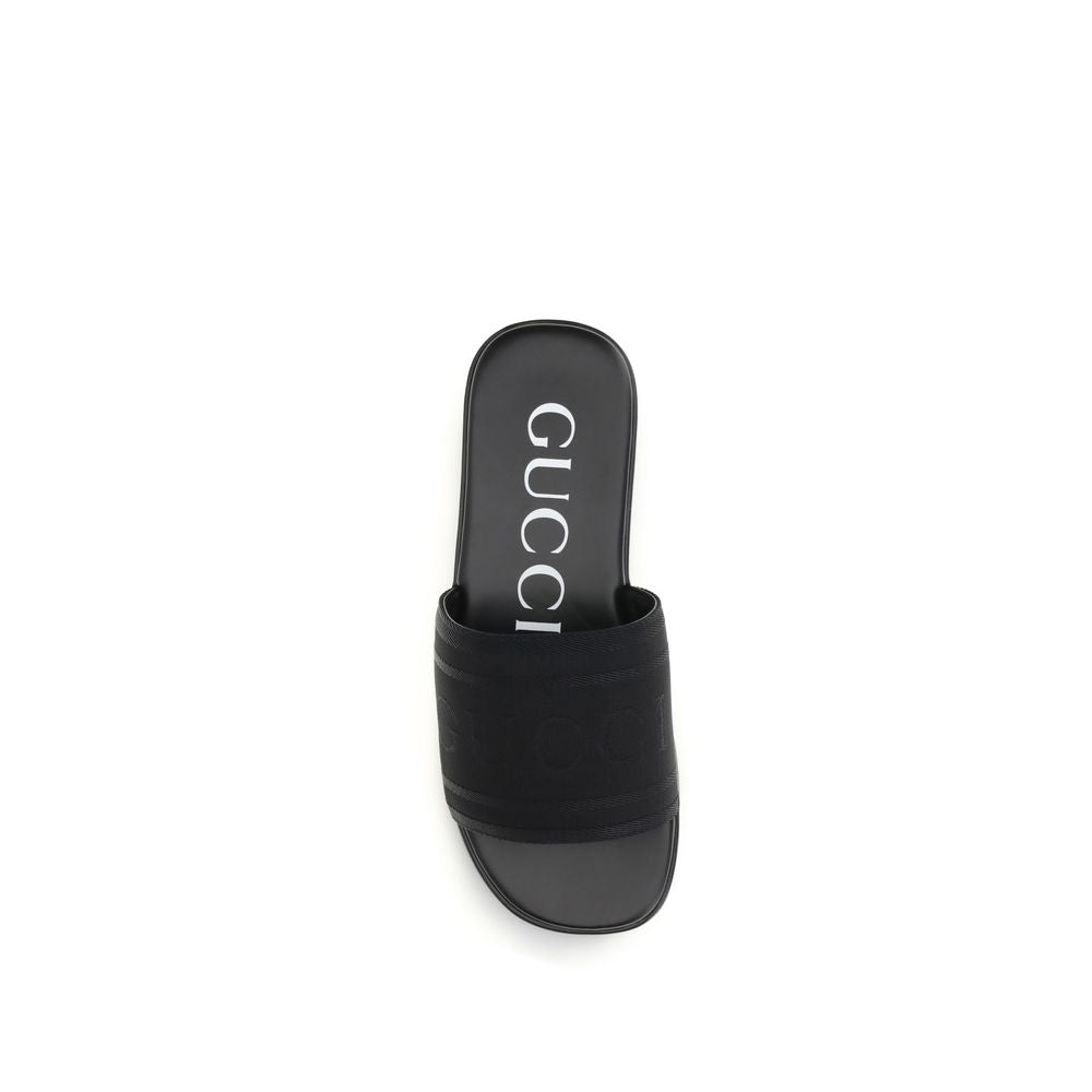 Gucci Black Fabric Flat Sandals | Regal Royce