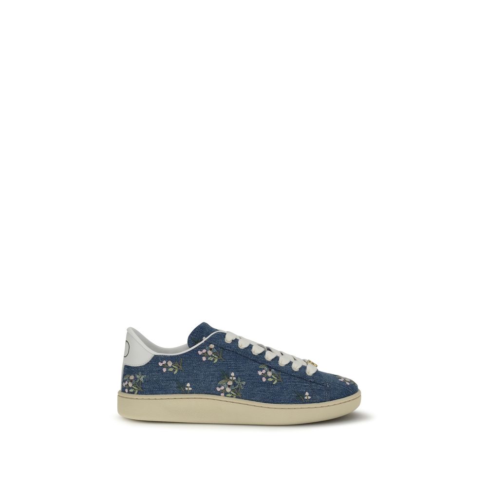 Valentino Garavani Blue Fabric Low Top Sneakers | Regal Royce