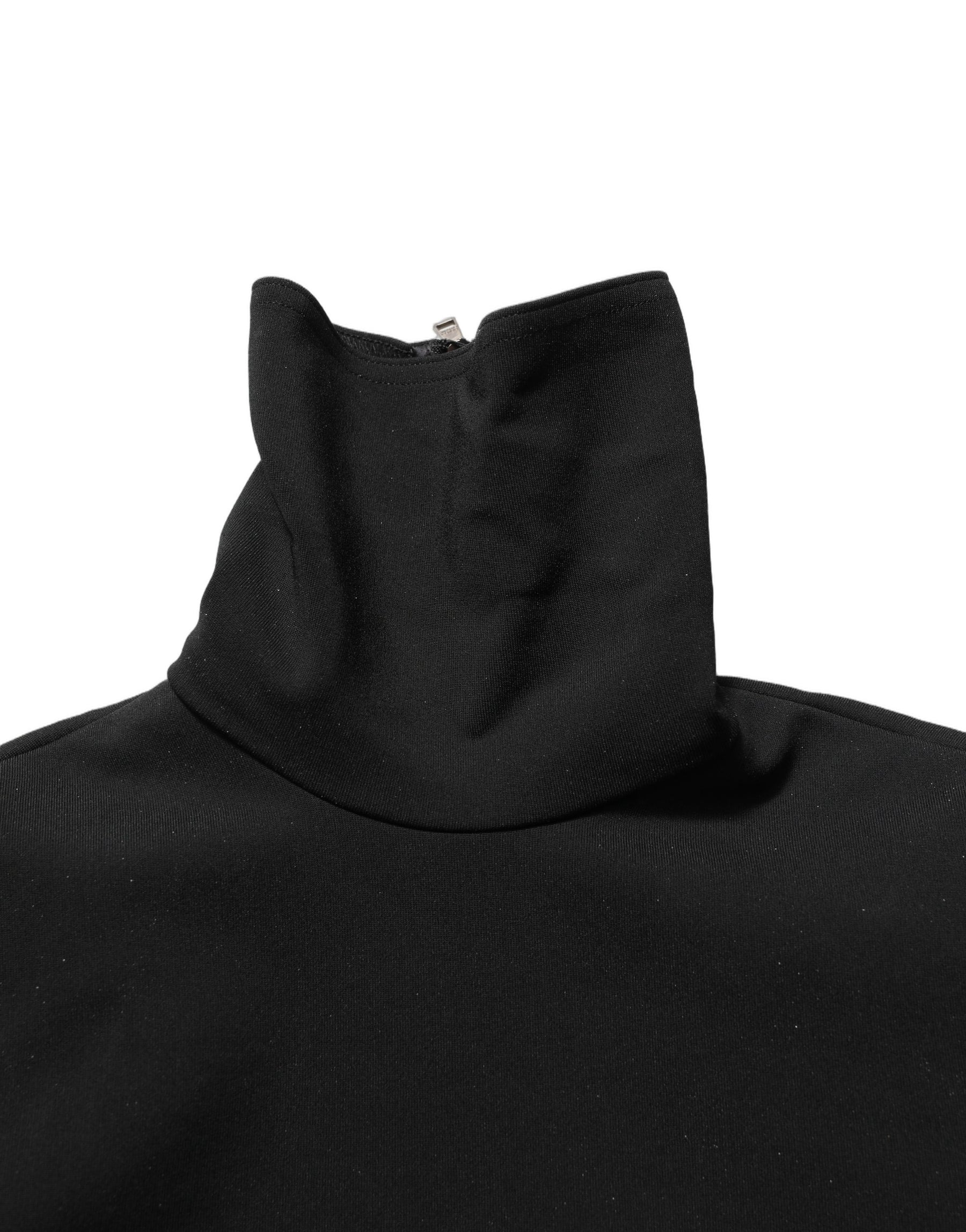 Dolce & Gabbana Black Long Sleeves Viscose Sheath Maxi Dress | Regal Royce