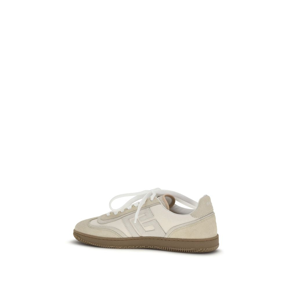 Balmain Beige Suede Leather Athletic Sneakers | Regal Royce