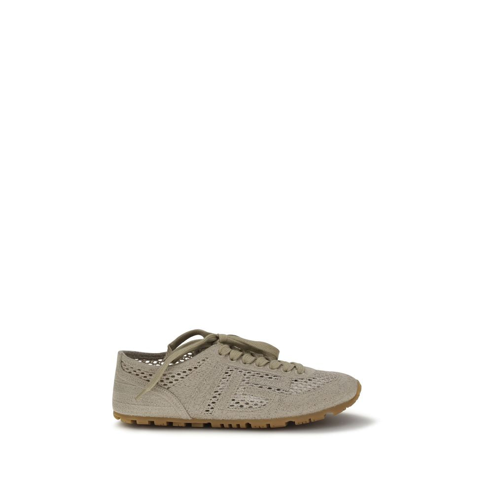 Balmain Beige Cotton Athletic Sneakers | Regal Royce