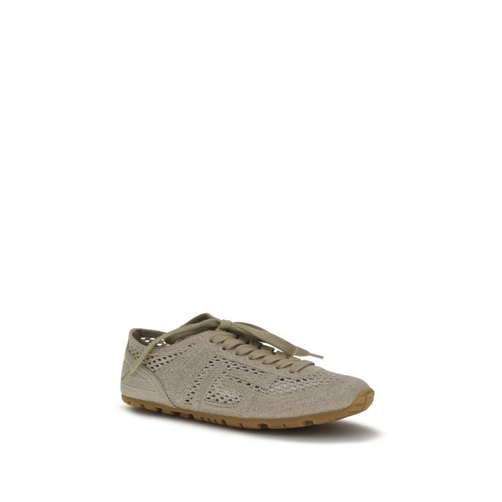 Balmain Beige Cotton Athletic Sneakers | Regal Royce