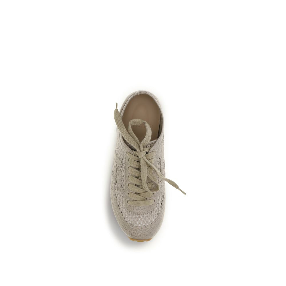 Balmain Beige Cotton Athletic Sneakers | Regal Royce