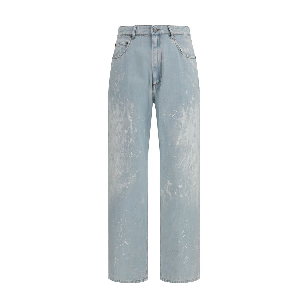 MM6 Blue Cotton Straight-Leg Jeans | Regal Royce