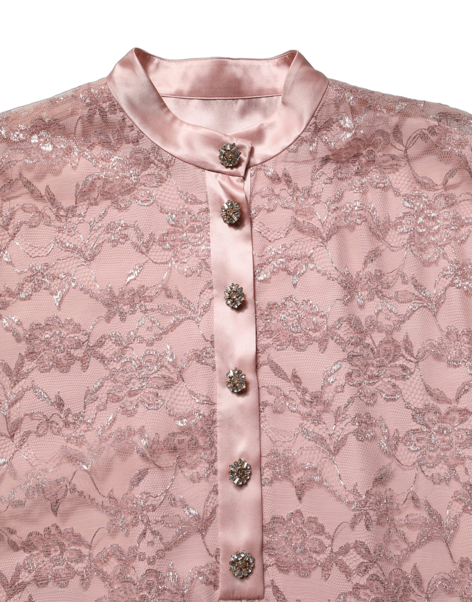 Dolce & Gabbana Pink Corded Floral Lace Kaftan Midi Dress | Regal Royce