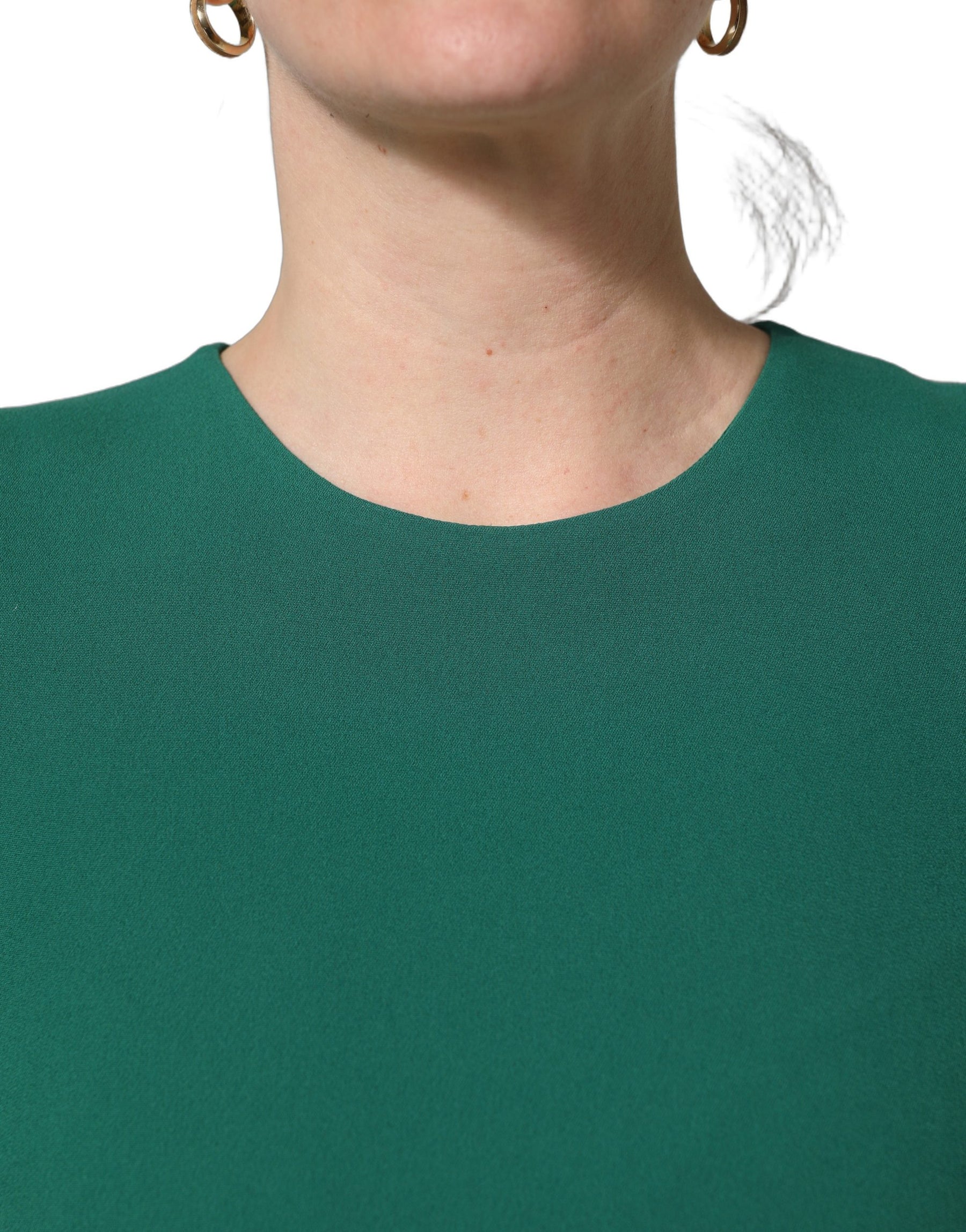Dolce & Gabbana Green Viscose Long Sleeves A-line Mini Dress | Regal Royce