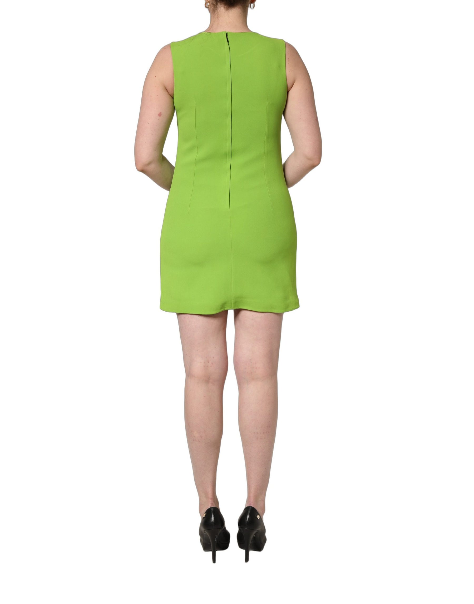 Dolce & Gabbana Green Viscose Sleeveless A-line Mini Dress | Regal Royce