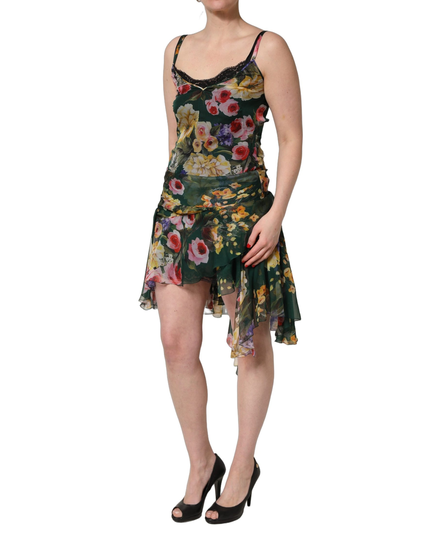 Dolce & Gabbana Multicolor Floral Print Sleeveless Mini Dress | Regal Royce