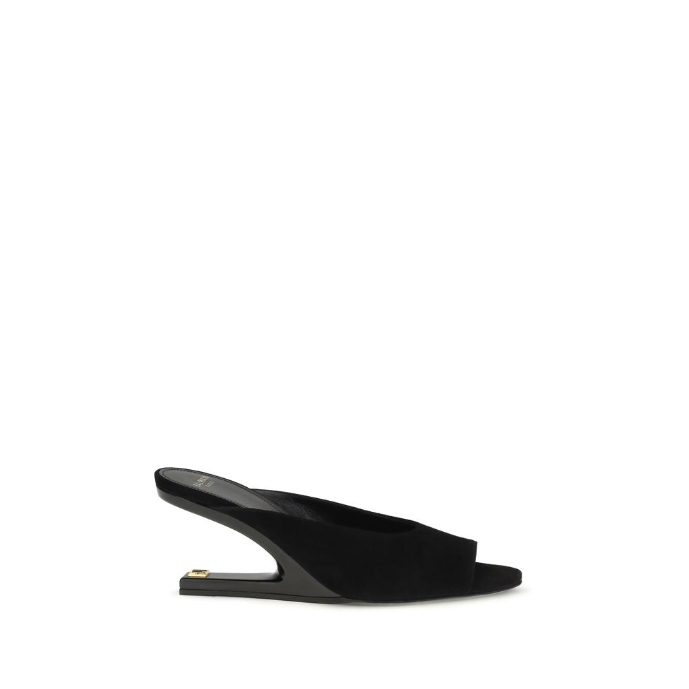 Balmain Black Goatskin Mules | Regal Royce