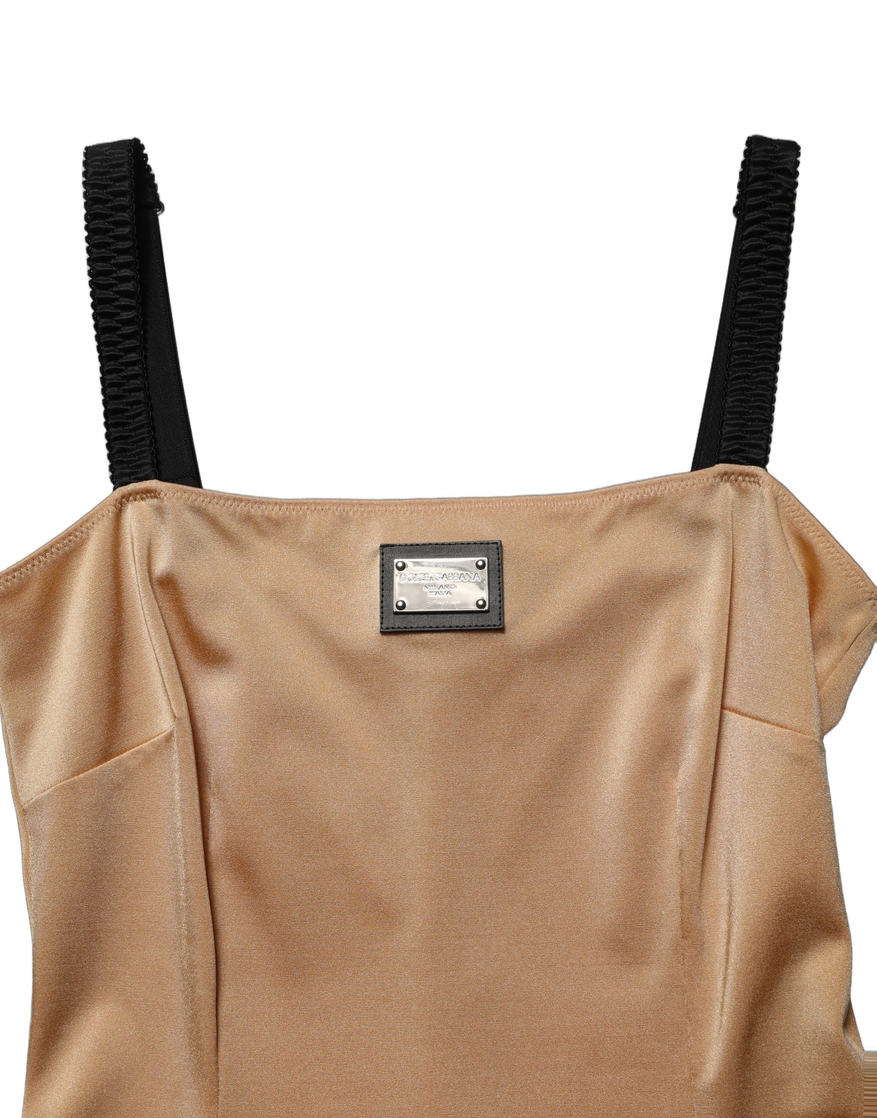 Dolce & Gabbana Brown Nylon Blend Cady Sleeveless Mini Dress | Regal Royce