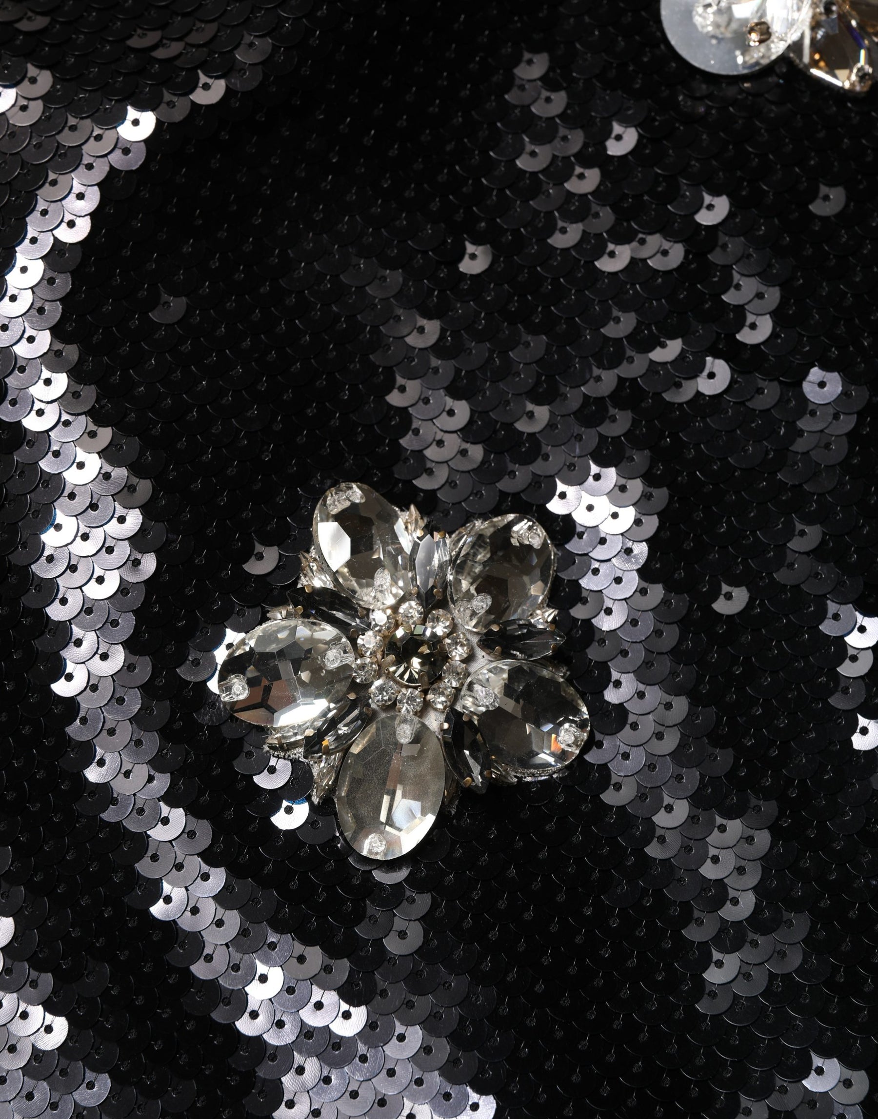Dolce & Gabbana White Lace Top Embellished Black Skirt Dress | Regal Royce