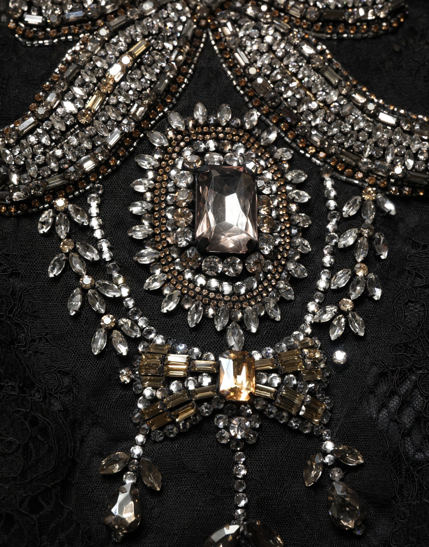 Dolce & Gabbana Black Crystal Embellished Sheath Midi Dress | Regal Royce