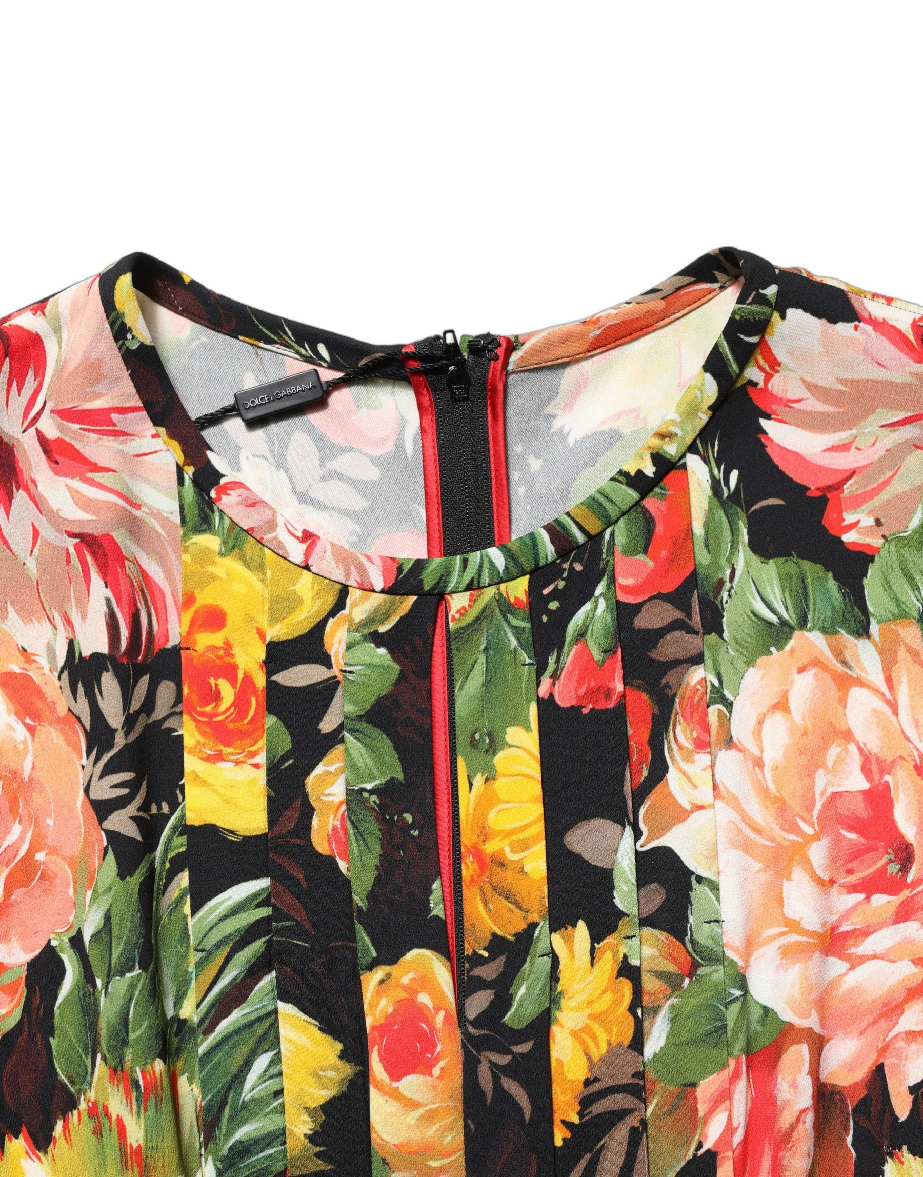 Dolce & Gabbana Multicolor Floral Print LongSleeve Midi Dress | Regal Royce