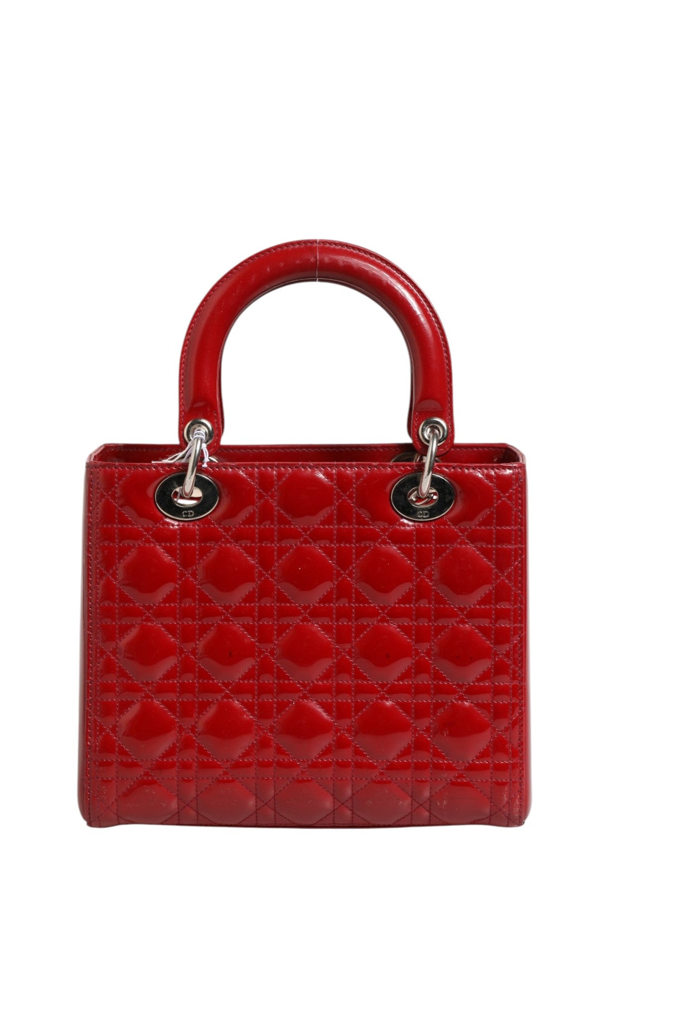 Christian Dior Cherry Red Patent Leather Cannage Quilting Small Lady Dior Bag | Regal Royce