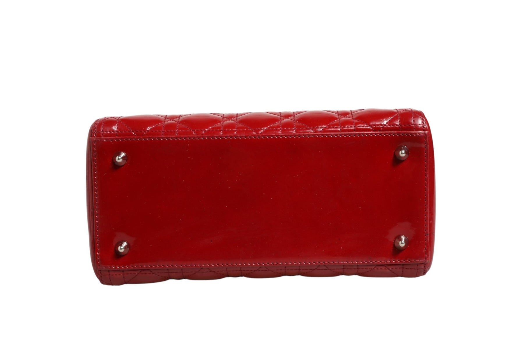 Christian Dior Cherry Red Patent Leather Cannage Quilting Small Lady Dior Bag | Regal Royce