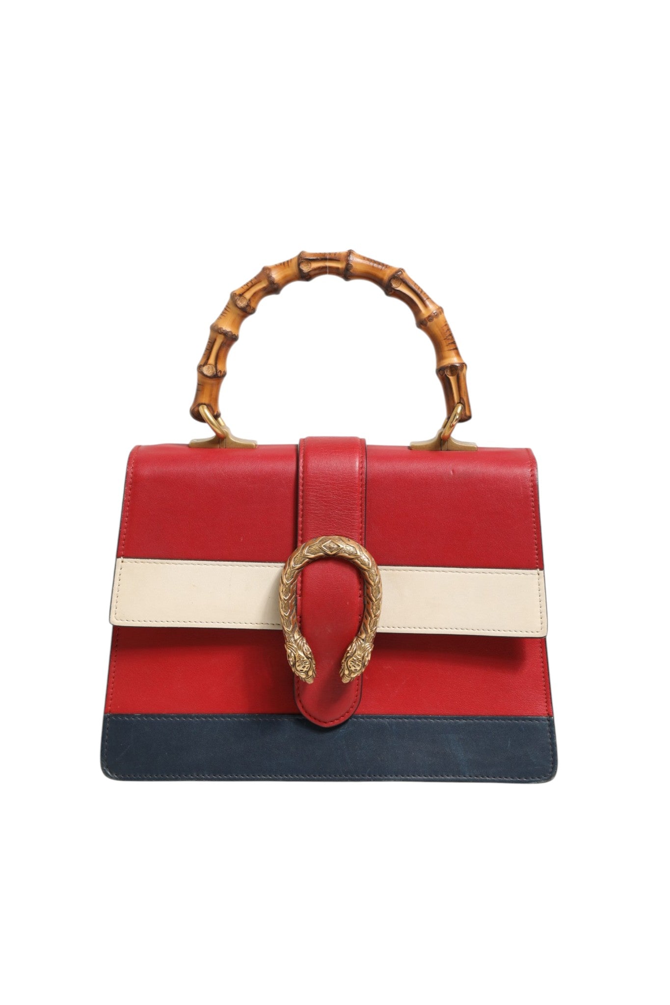 Gucci Dionysus Bamboo Medium Top Handle Bag White Blue Red | Regal Royce