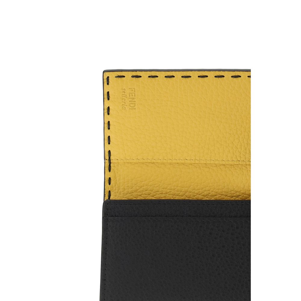 Fendi Black Calf Leather Bos Taurus Wallet | Regal Royce