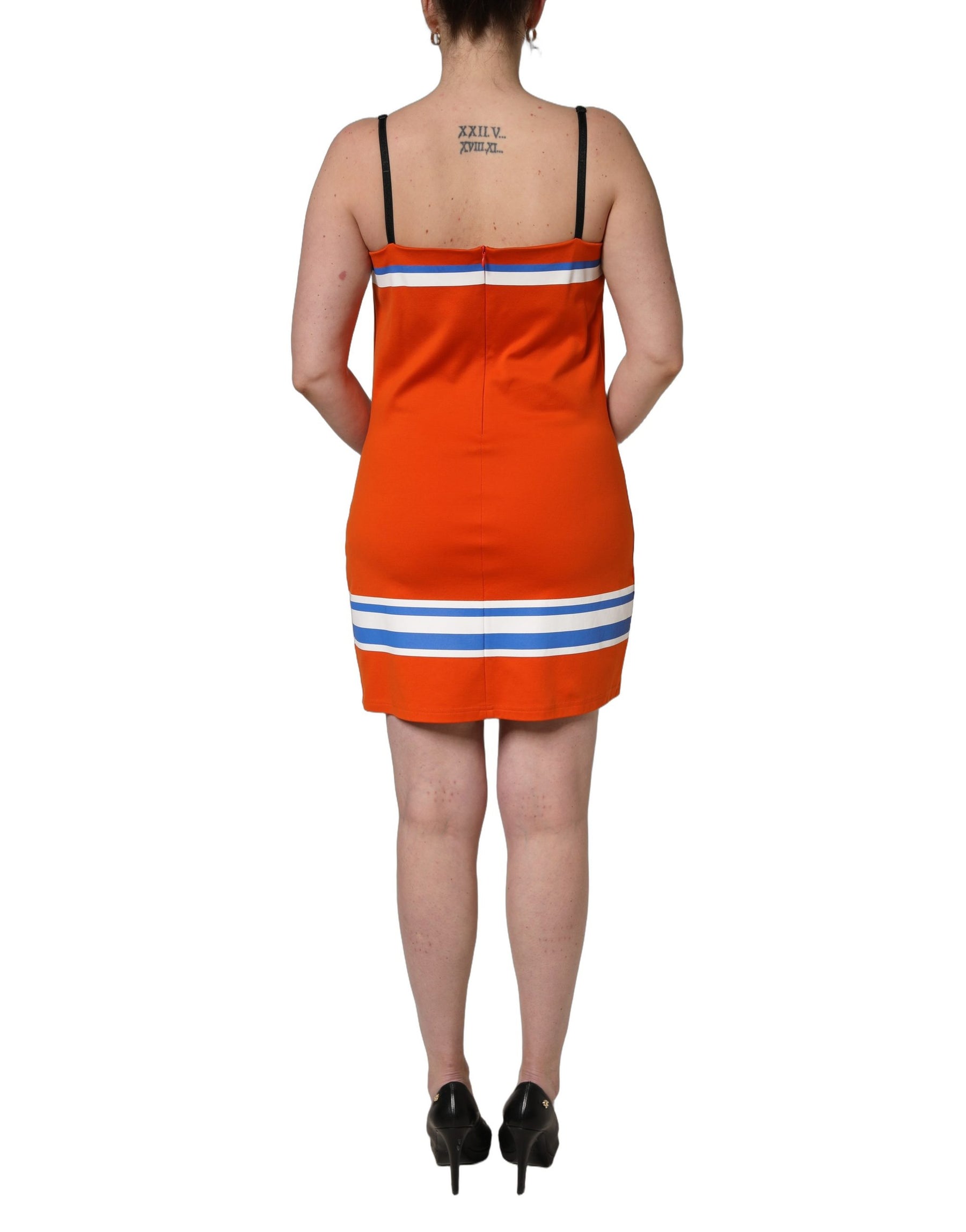 Dolce & Gabbana Orange Cotton Superbowl Football Inspired Mini Dress | Regal Royce