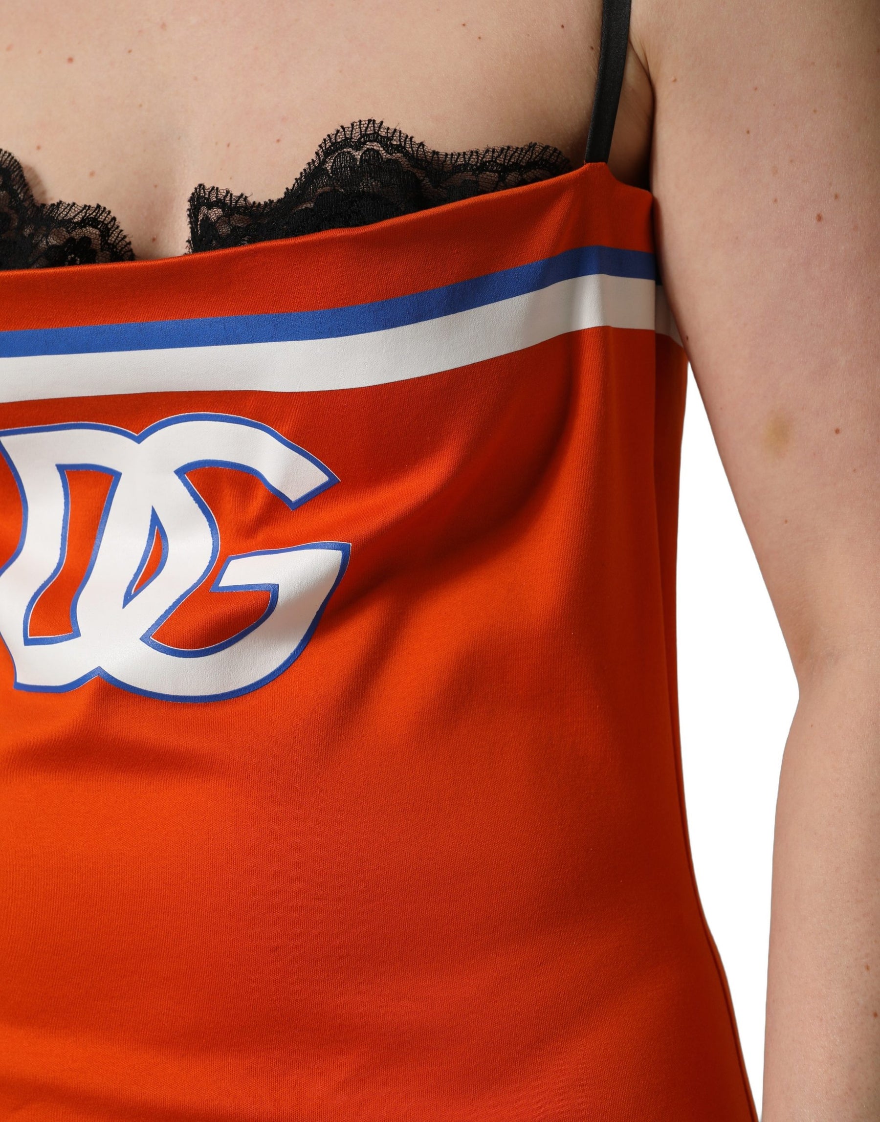Dolce & Gabbana Orange Cotton Superbowl Football Inspired Mini Dress | Regal Royce