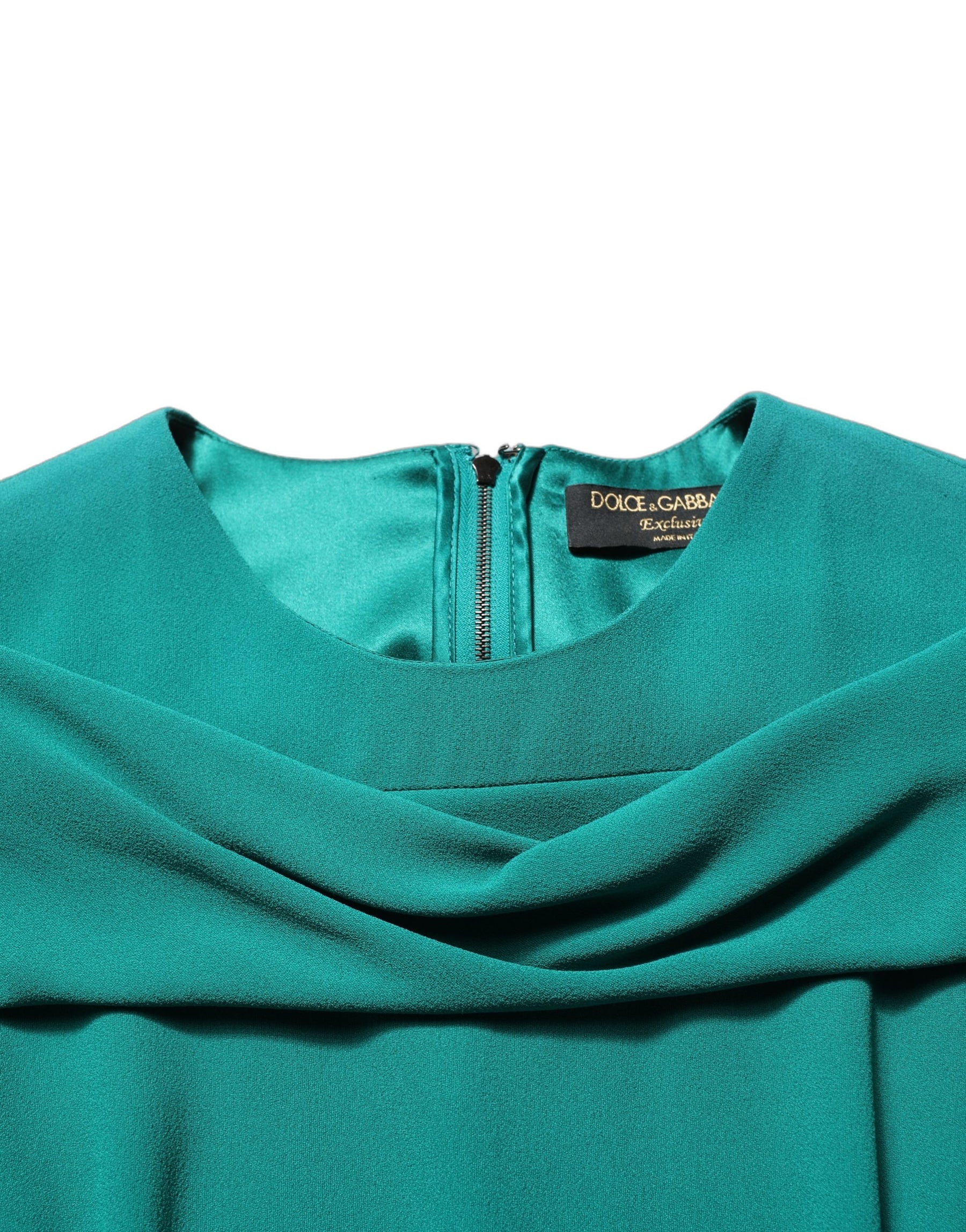 Dolce & Gabbana Green Round Neck Long Sleeves Gown Dress | Regal Royce