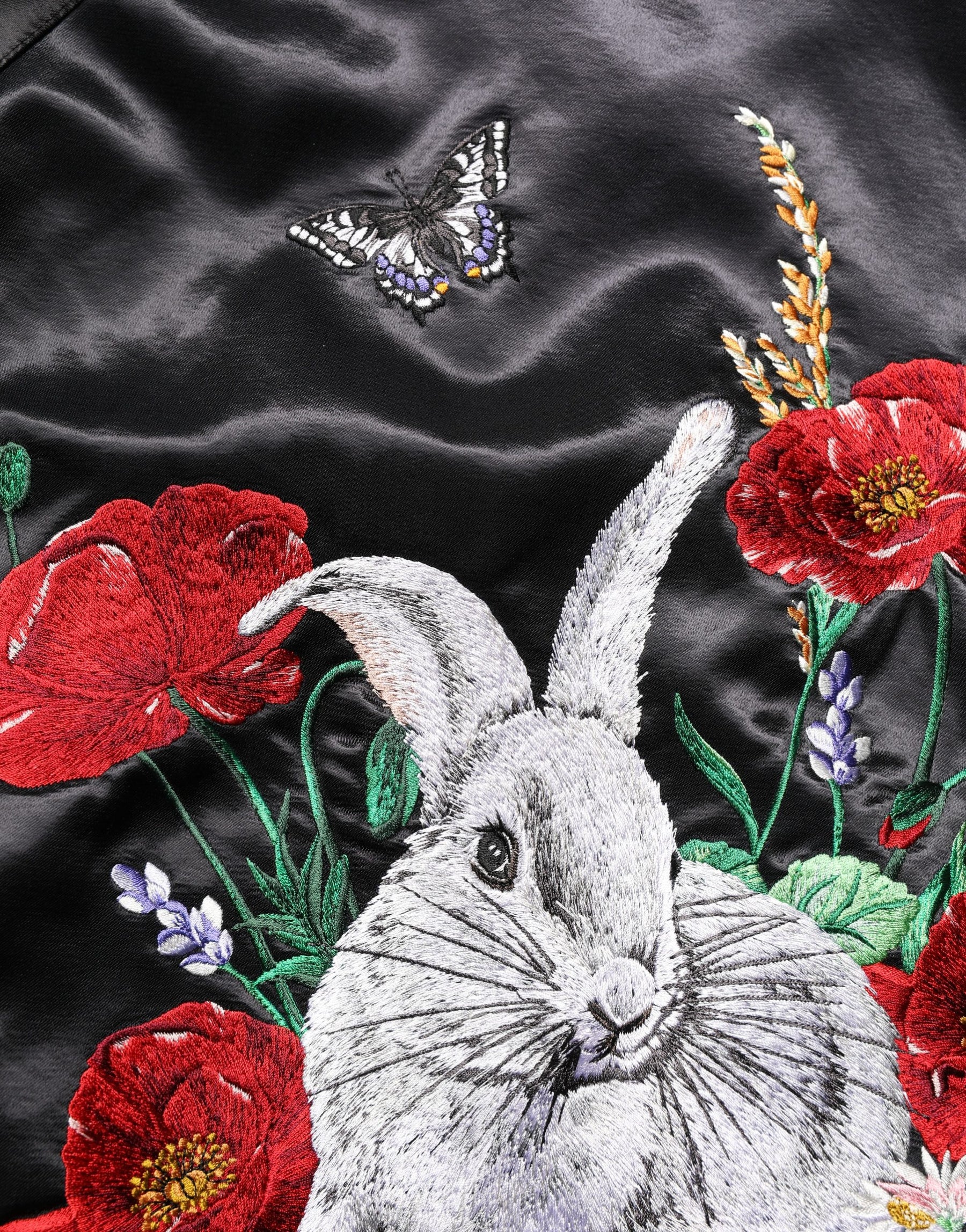 Dolce & Gabbana Black Satin Floral Embroidery Bomber Jacket | Regal Royce