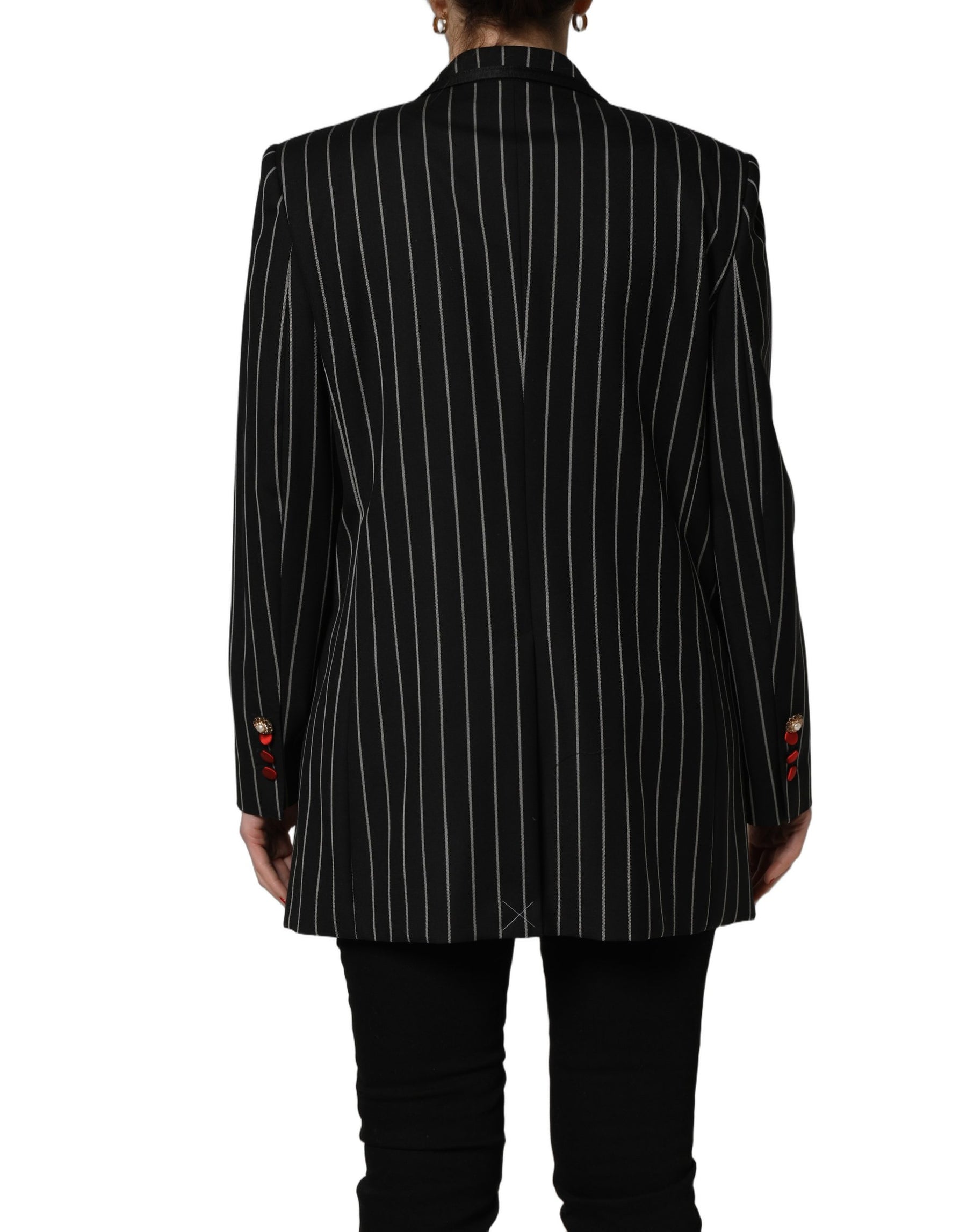 Dolce & Gabbana Black Stripe Double-Breasted Blazer Jacket | Regal Royce