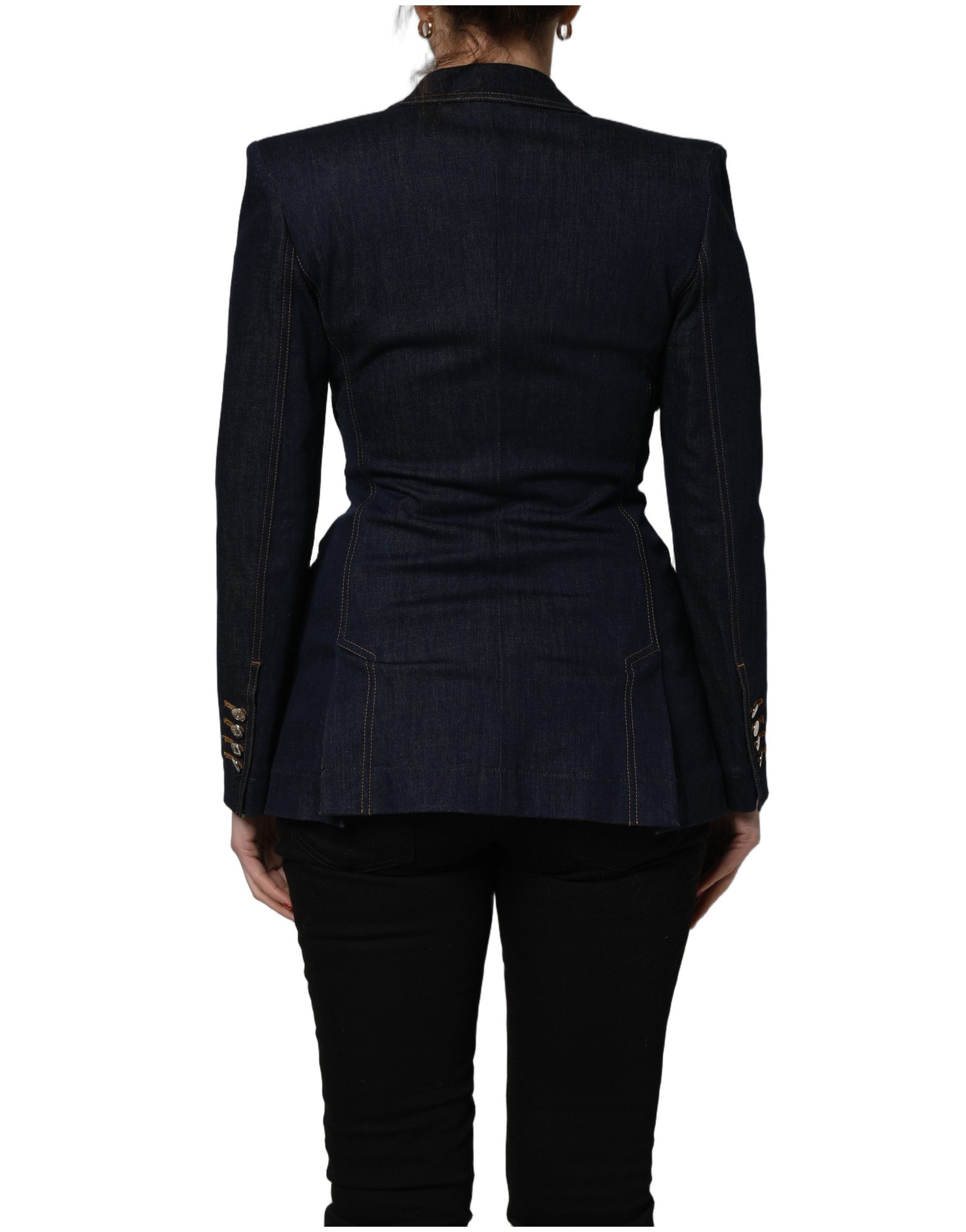 Dolce & Gabbana Blue Single-Breasted Denim Blazer Jacket | Regal Royce