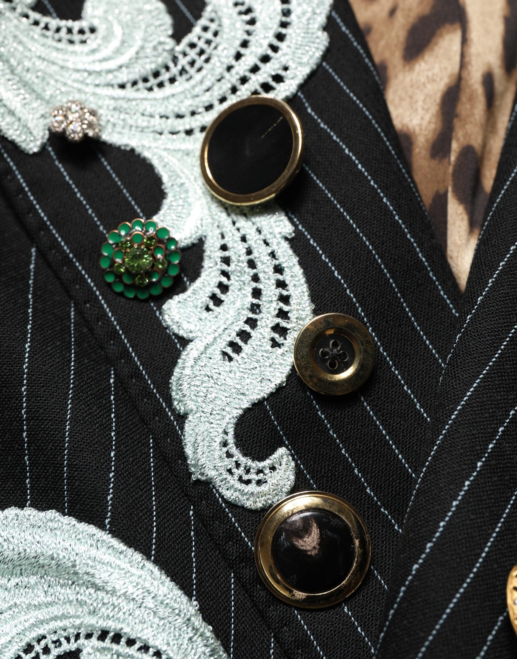 Dolce & Gabbana Black Stripe Double-Breasted Blazer Jacket | Regal Royce