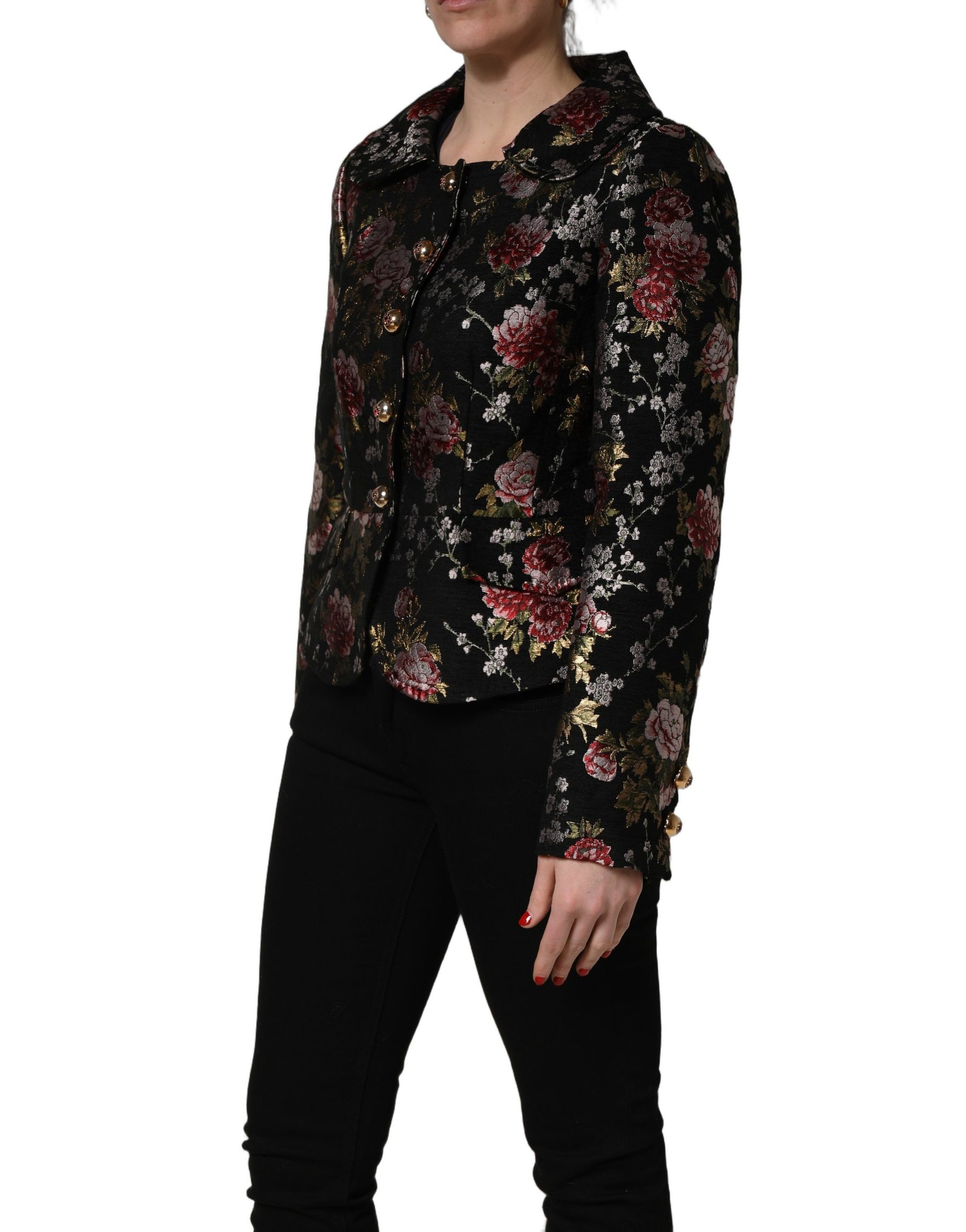 Dolce & Gabbana Multicolor Floral Brocade Blazer Jacket | Regal Royce