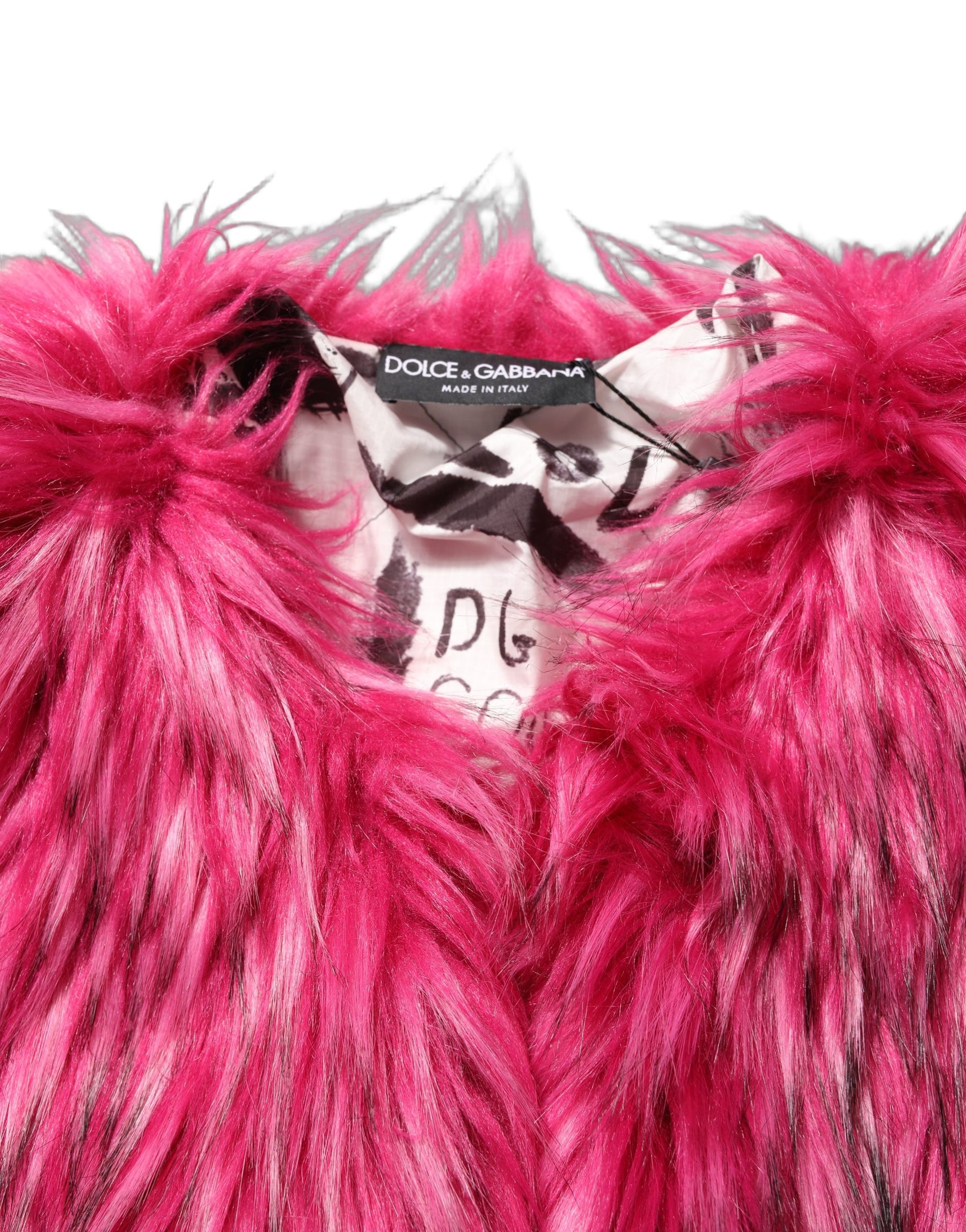 Dolce & Gabbana Fuchsia Belted Faux-Fur Trench Coat Jacket | Regal Royce