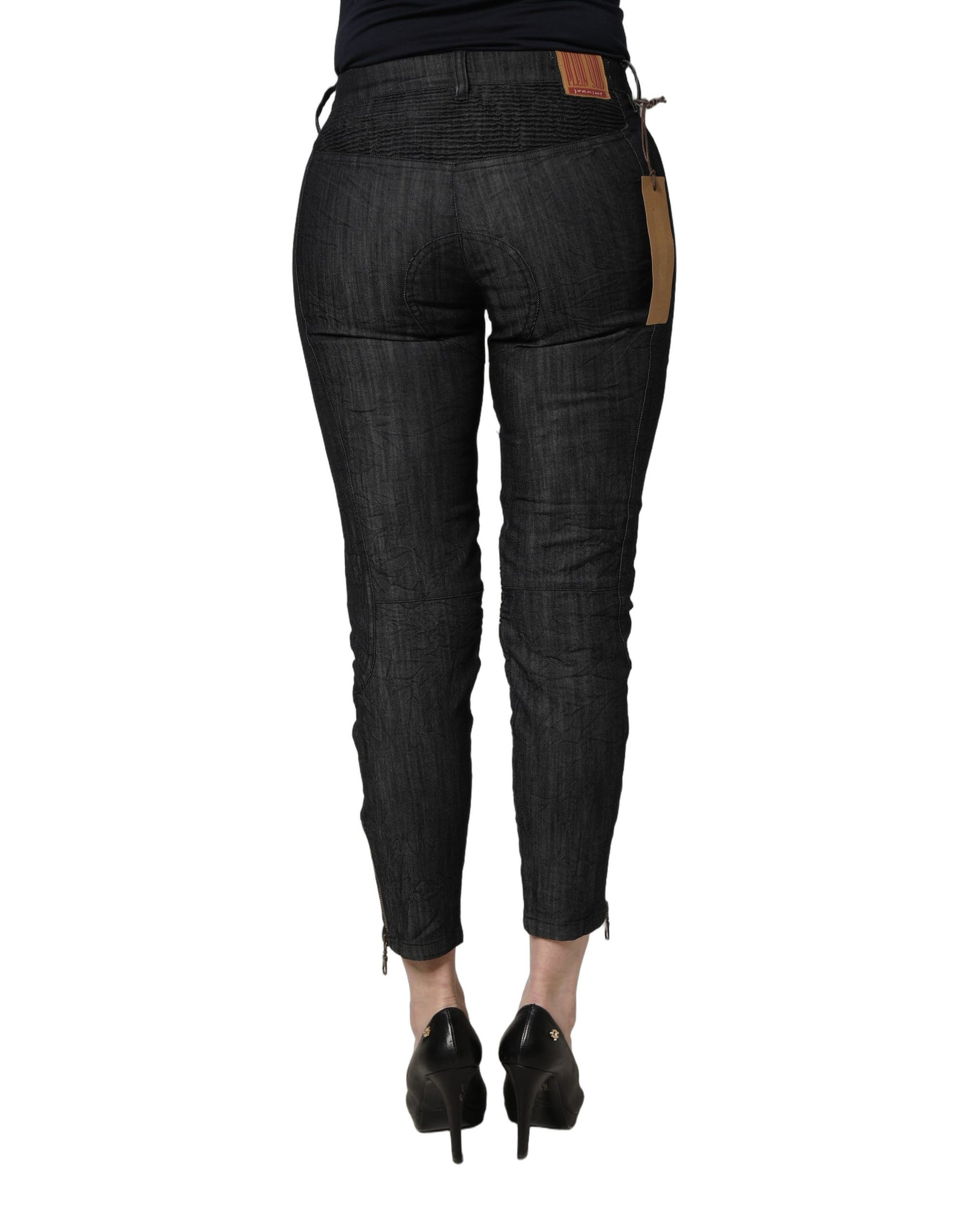 PLEIN SUD Black Cotton Mid Waist Skinny Denim Jeans | Regal Royce
