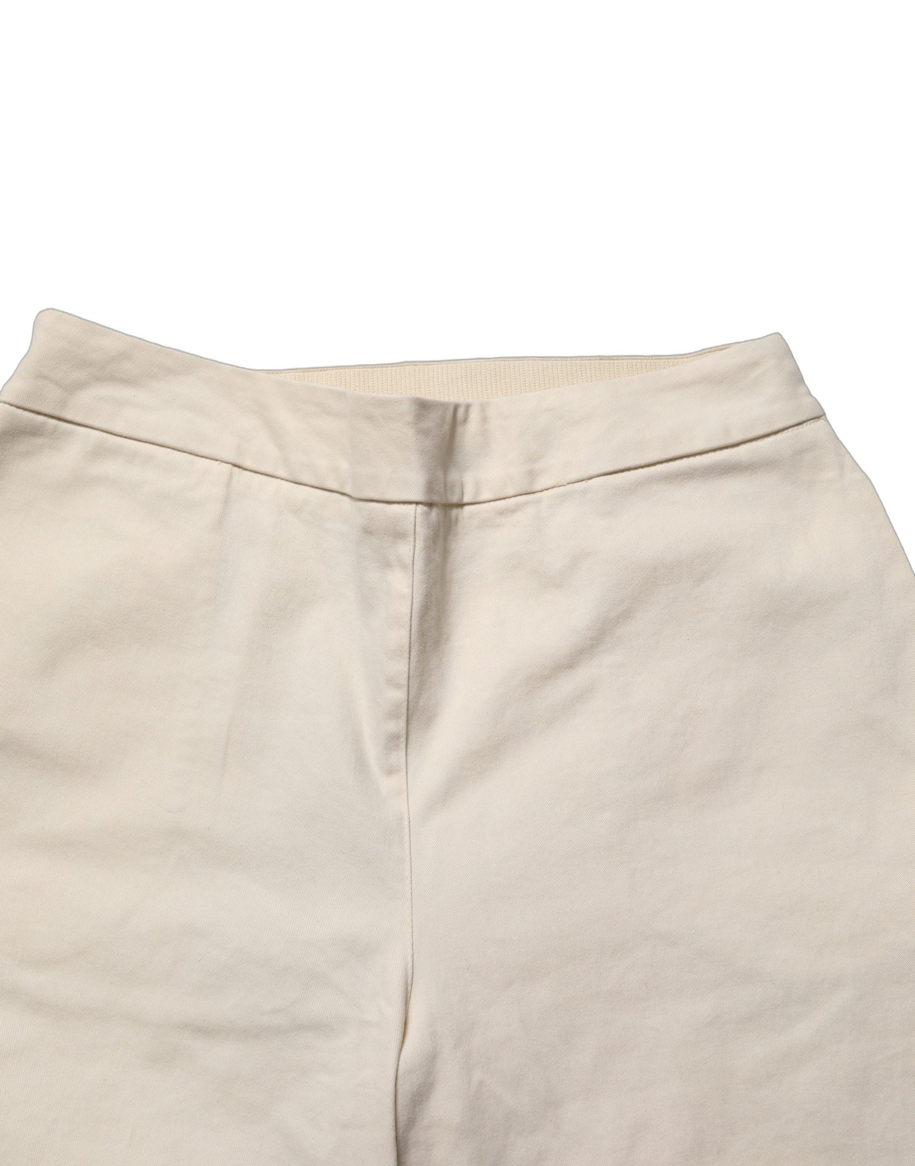 Alpha Studio Beige High Waist Straight Capri Cropped Trouser Pants | Regal Royce
