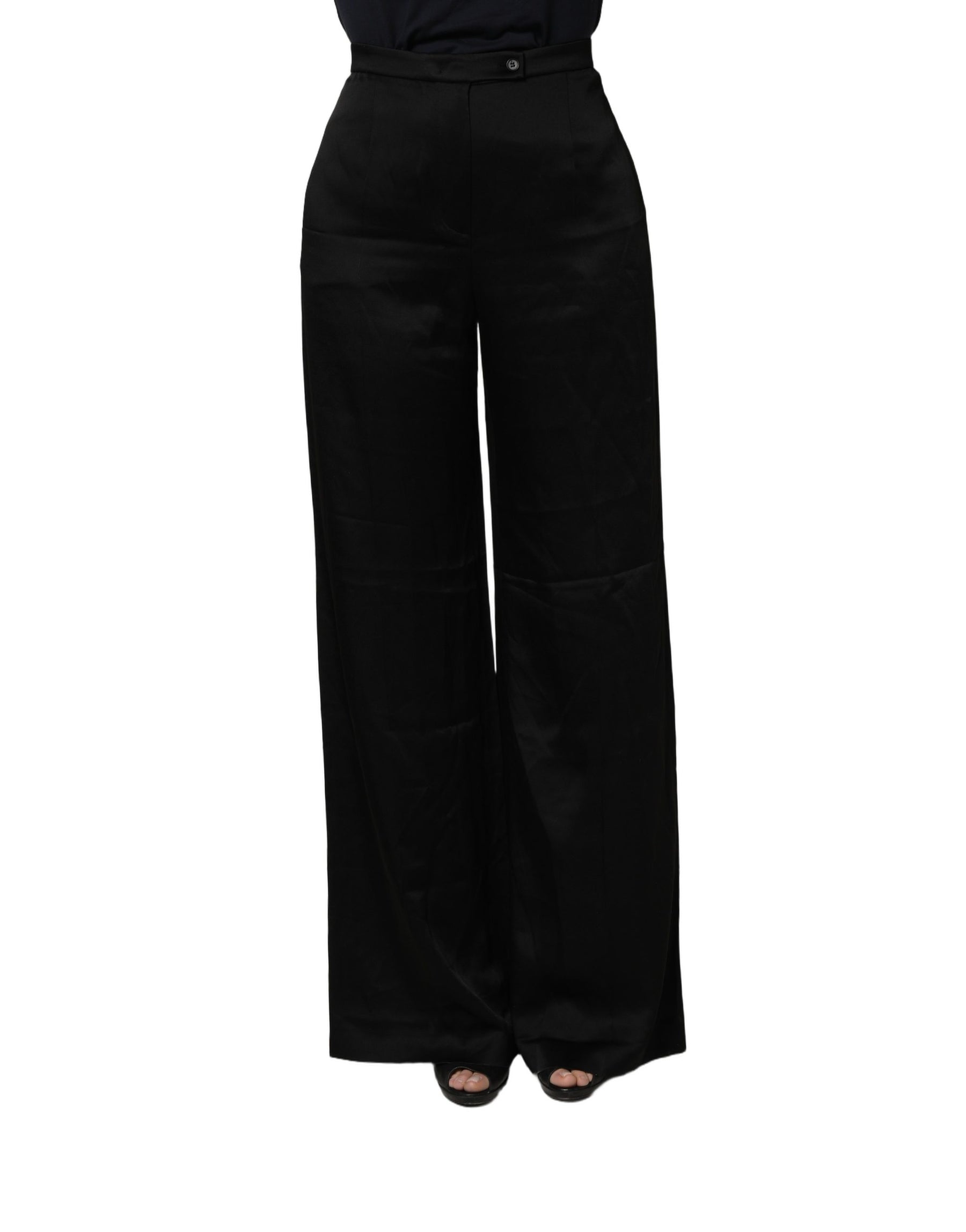 Alberta Ferretti Black HighWaist WideLeg Women Trouser Pants | Regal Royce