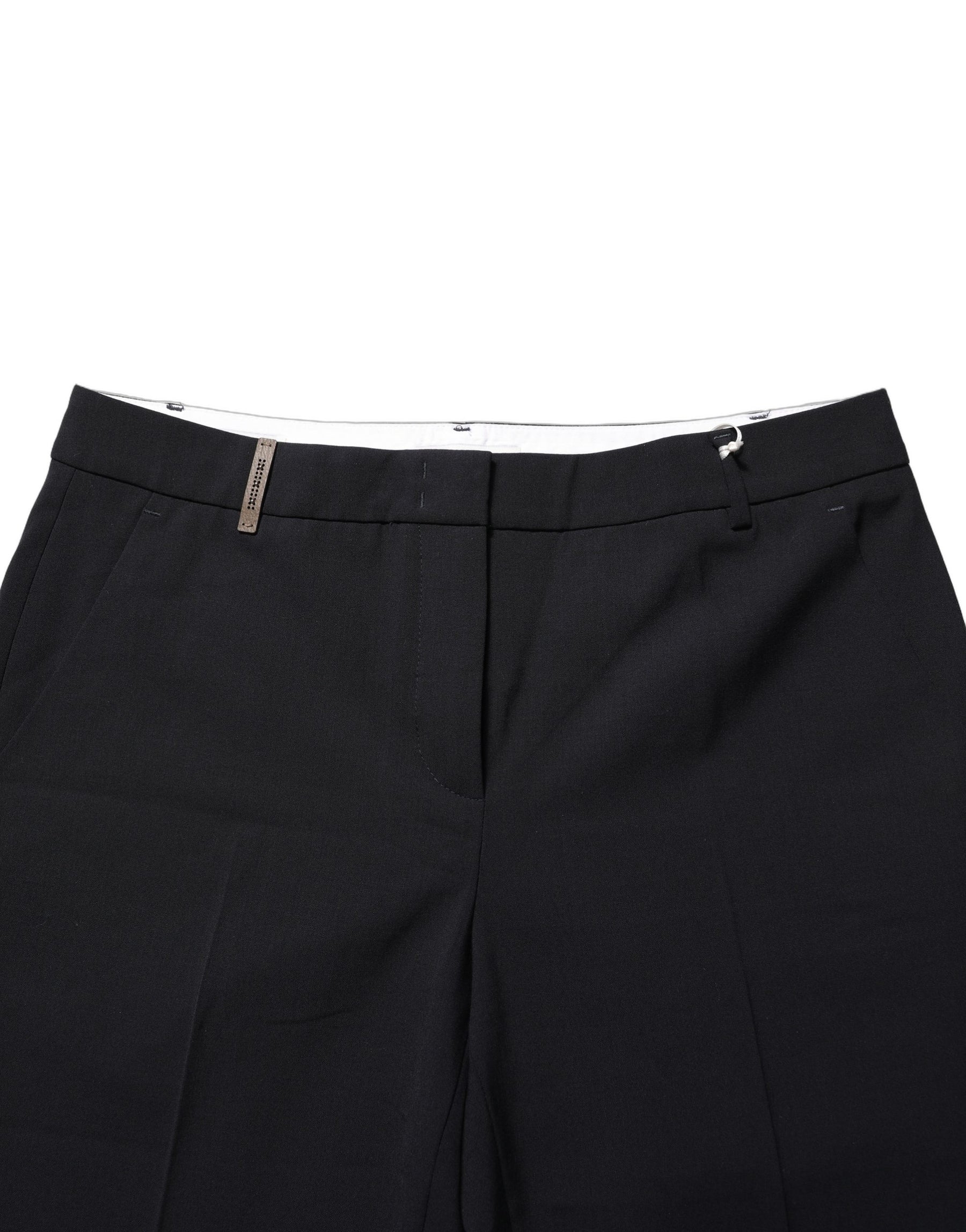 Peserico Black Skinny Mid Waist Chino Women Trouser Pants | Regal Royce