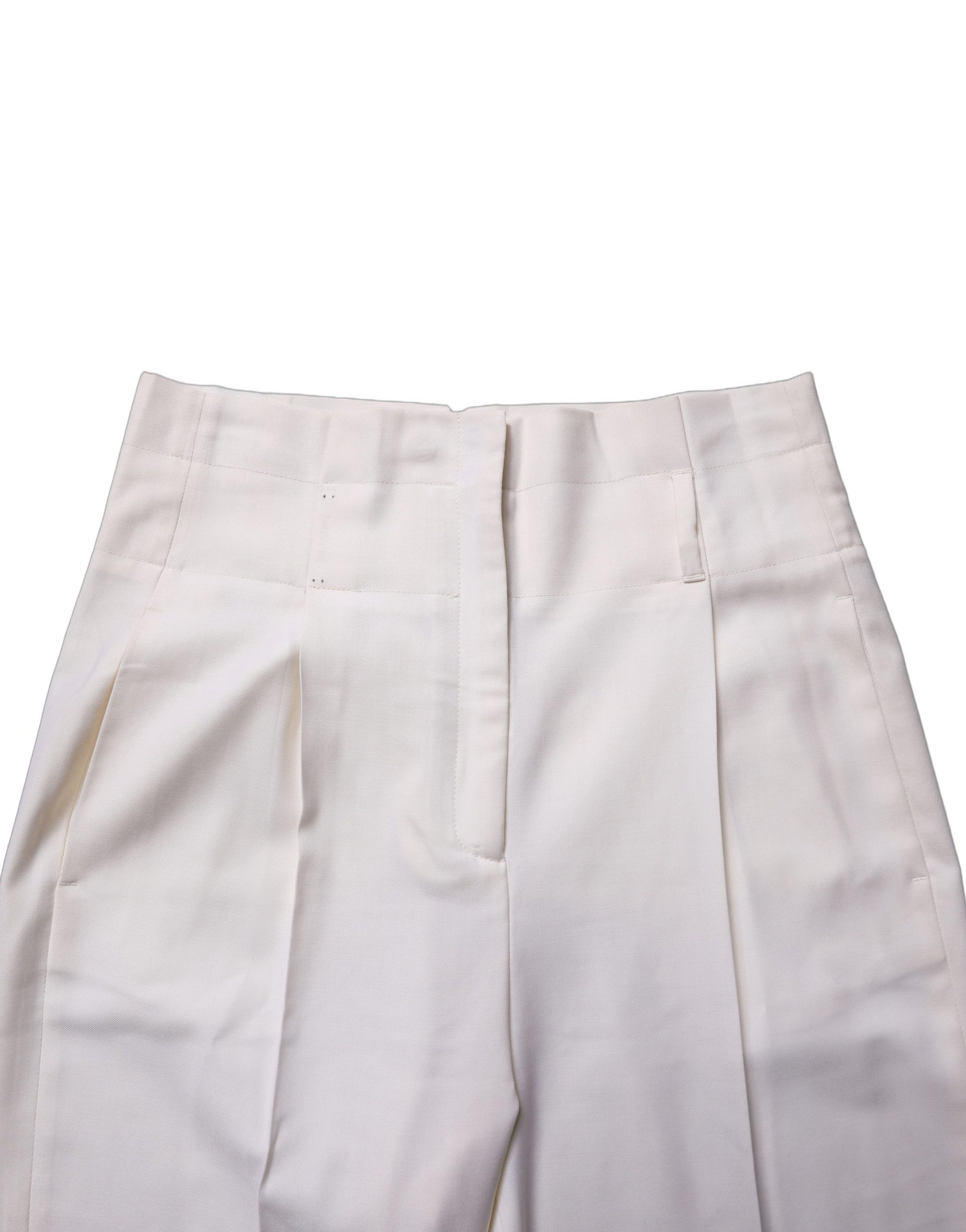 Peserico White Skinny High Waist Chino Cropped Trouser Pants | Regal Royce