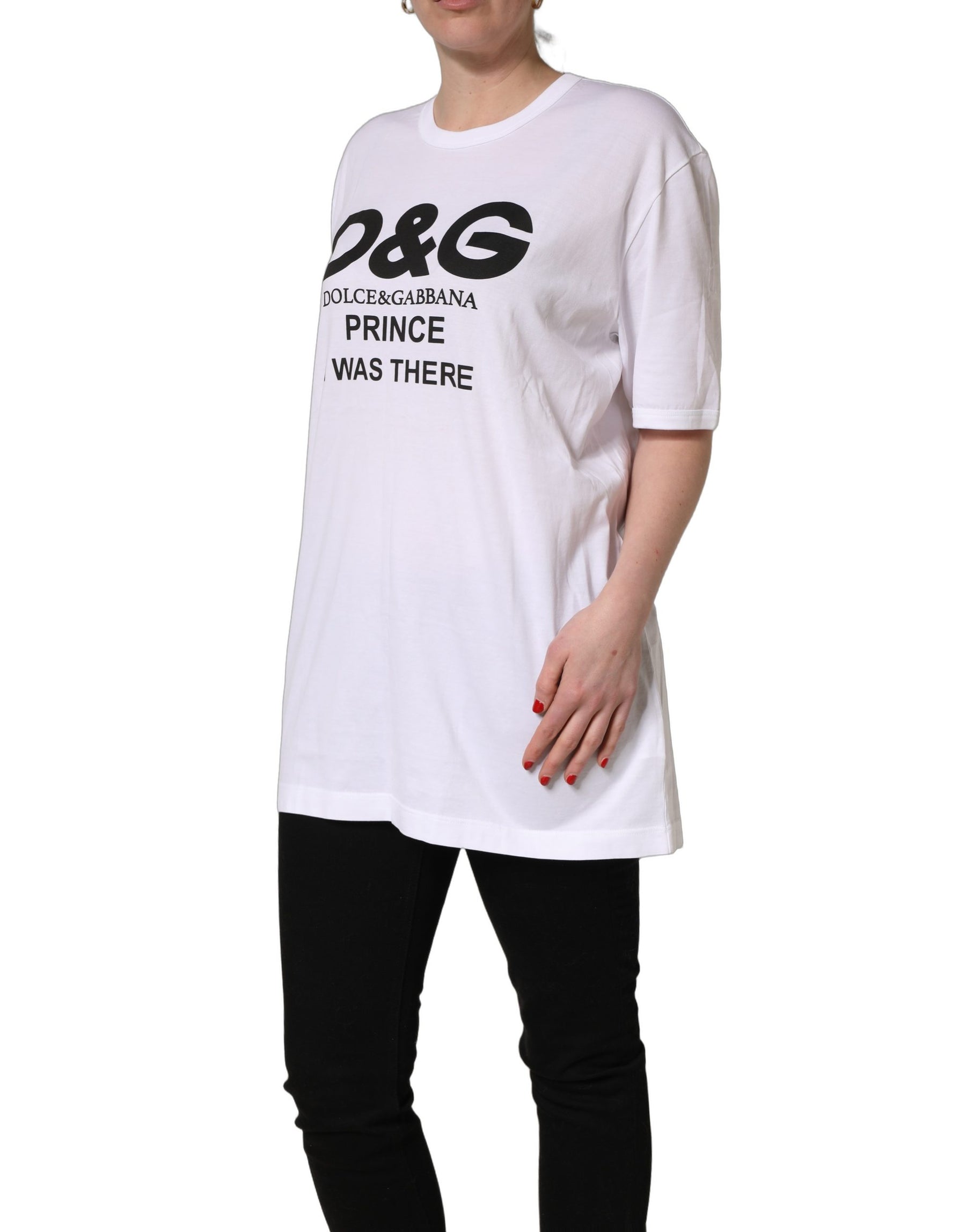 Dolce & Gabbana White D&G PRINCE I WAS THERE Crew Neck T-shirt | Regal Royce
