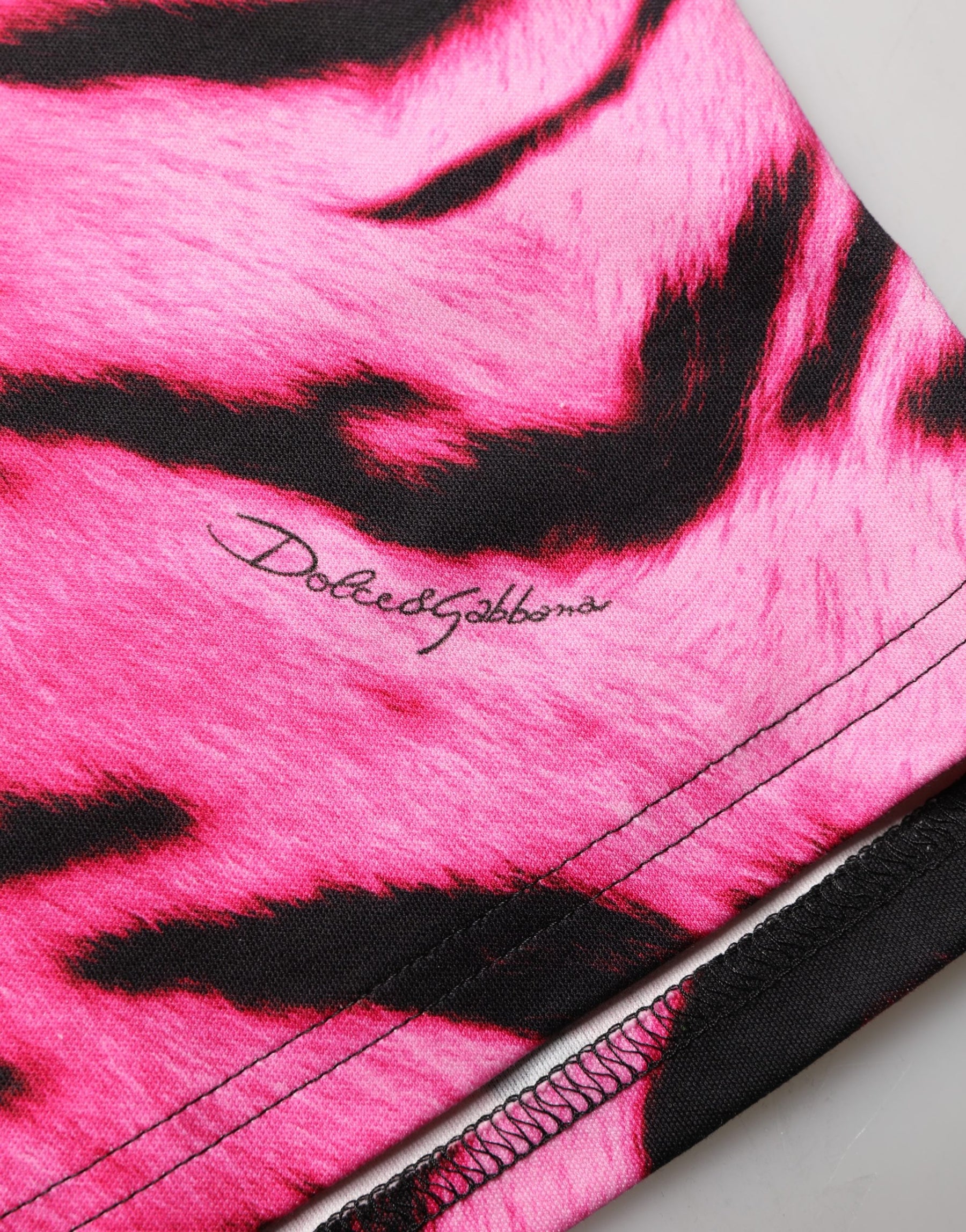 Dolce & Gabbana Pink Zebra Sleeveless Crew Neck Cropped T-shirt | Regal Royce