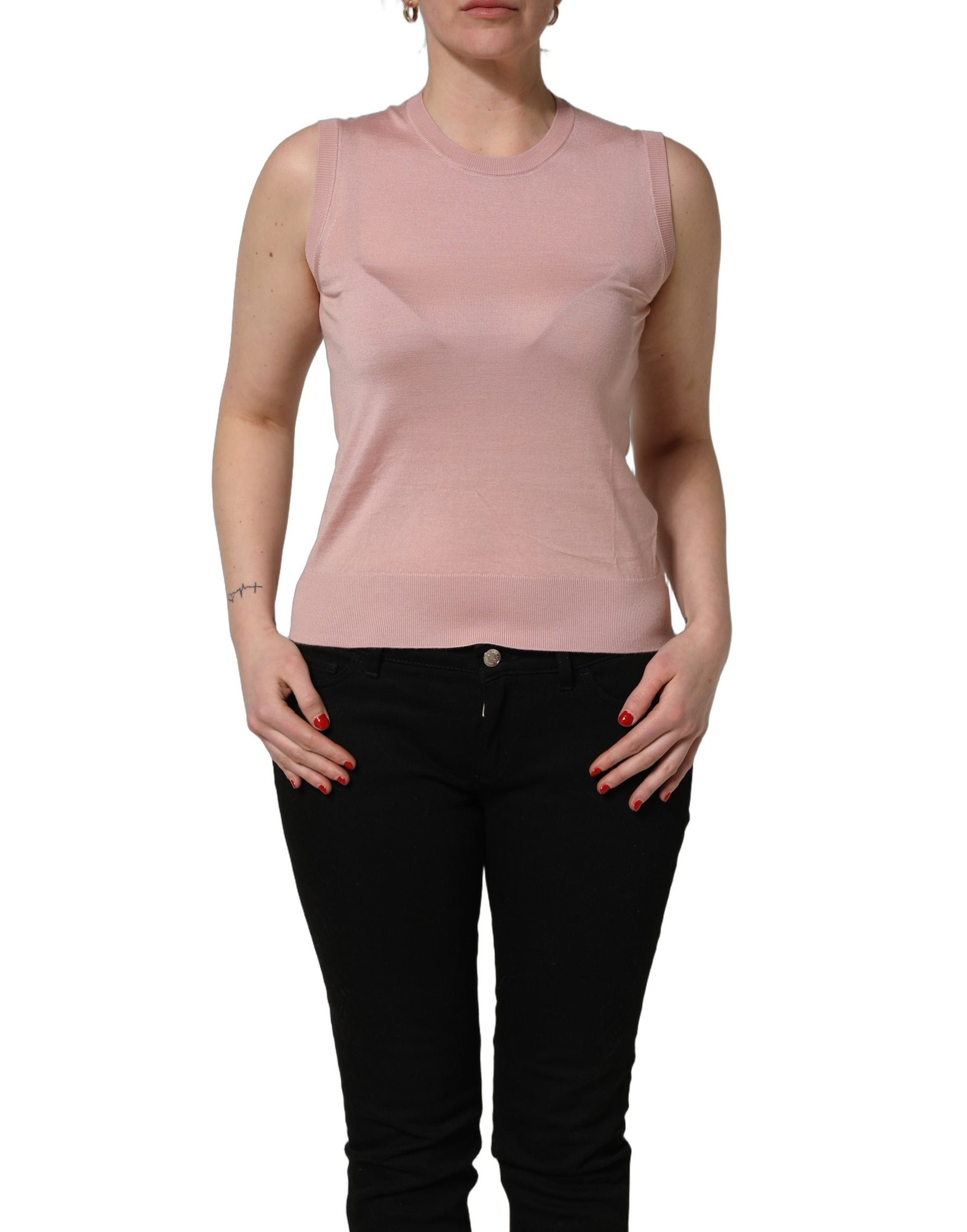 Dolce & Gabbana Pink Sleeveless Cashmere Knitted Tank Top | Regal Royce