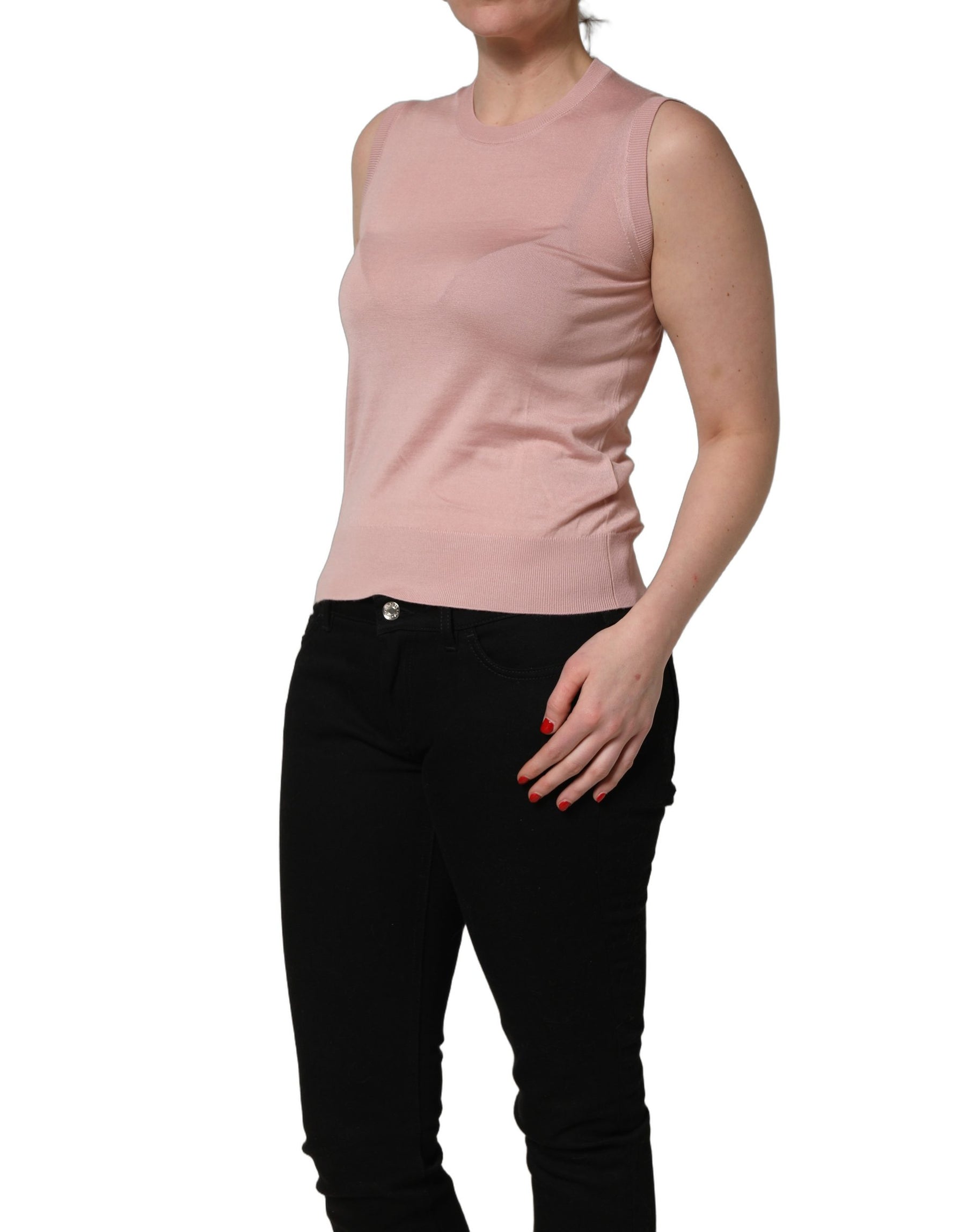 Dolce & Gabbana Pink Sleeveless Cashmere Knitted Tank Top | Regal Royce