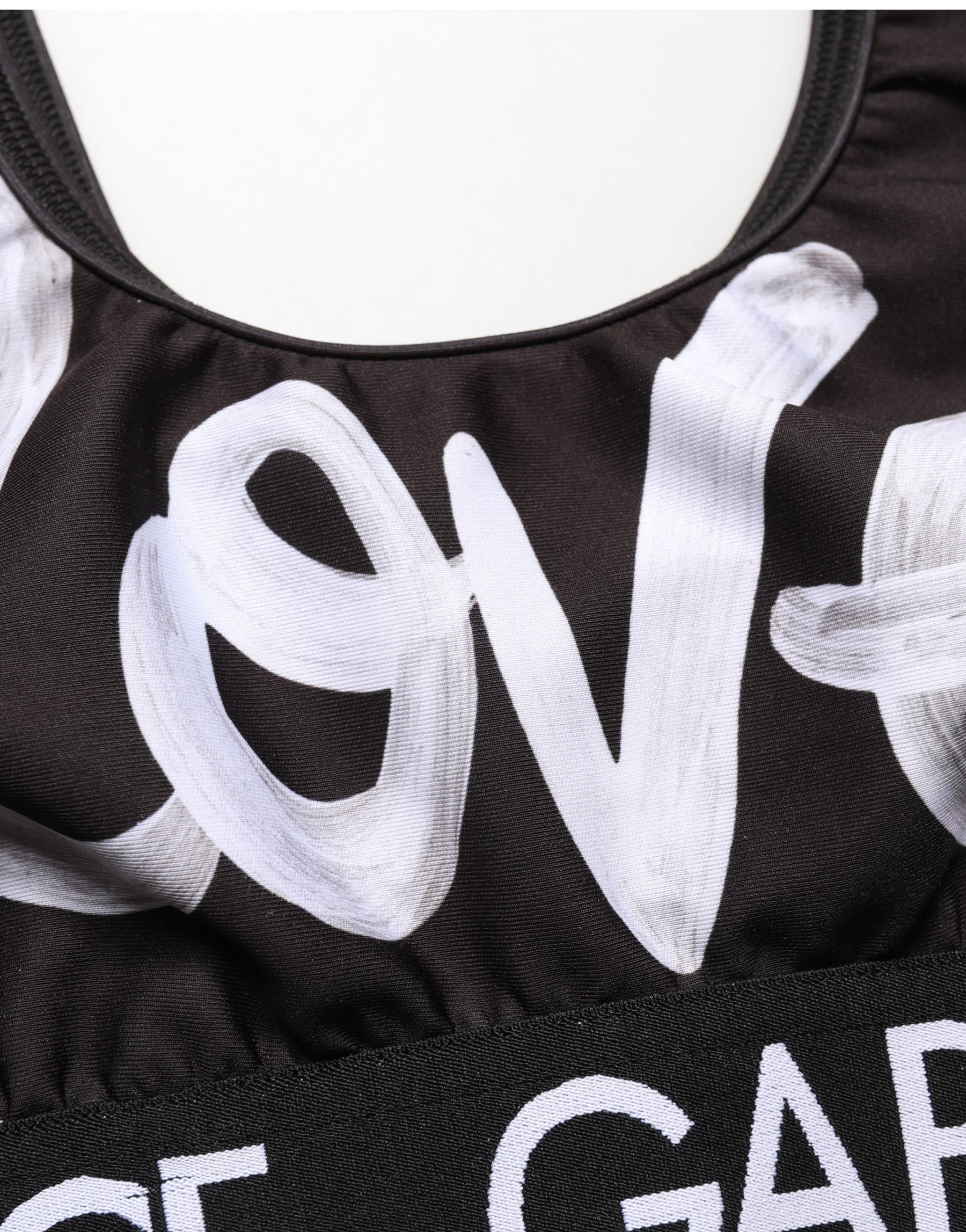 Dolce & Gabbana Black DG Love Yourself Sports Bra Cropped Top | Regal Royce