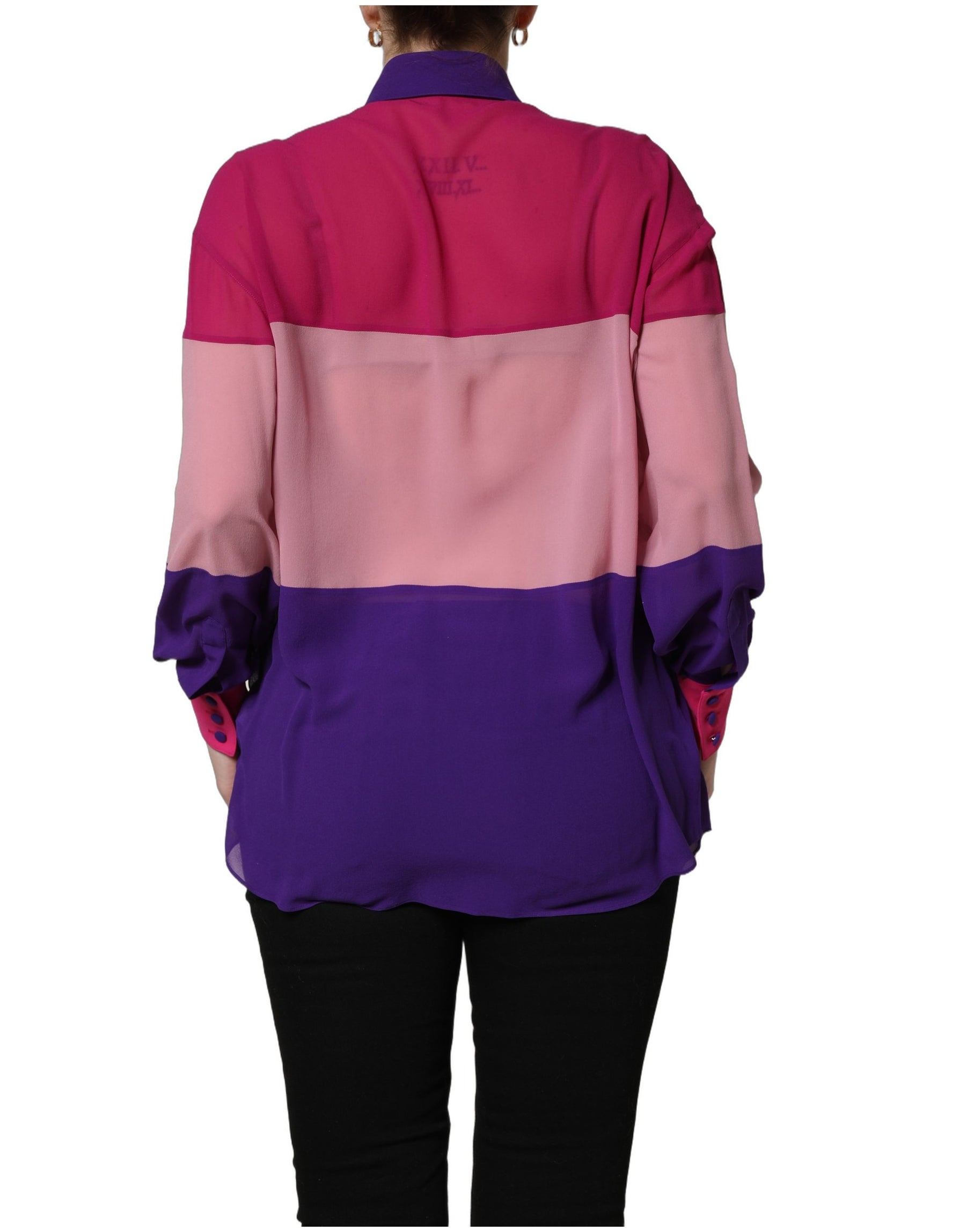 Dolce & Gabbana Multicolor Silk Patchwork Shirt Blouse Top | Regal Royce
