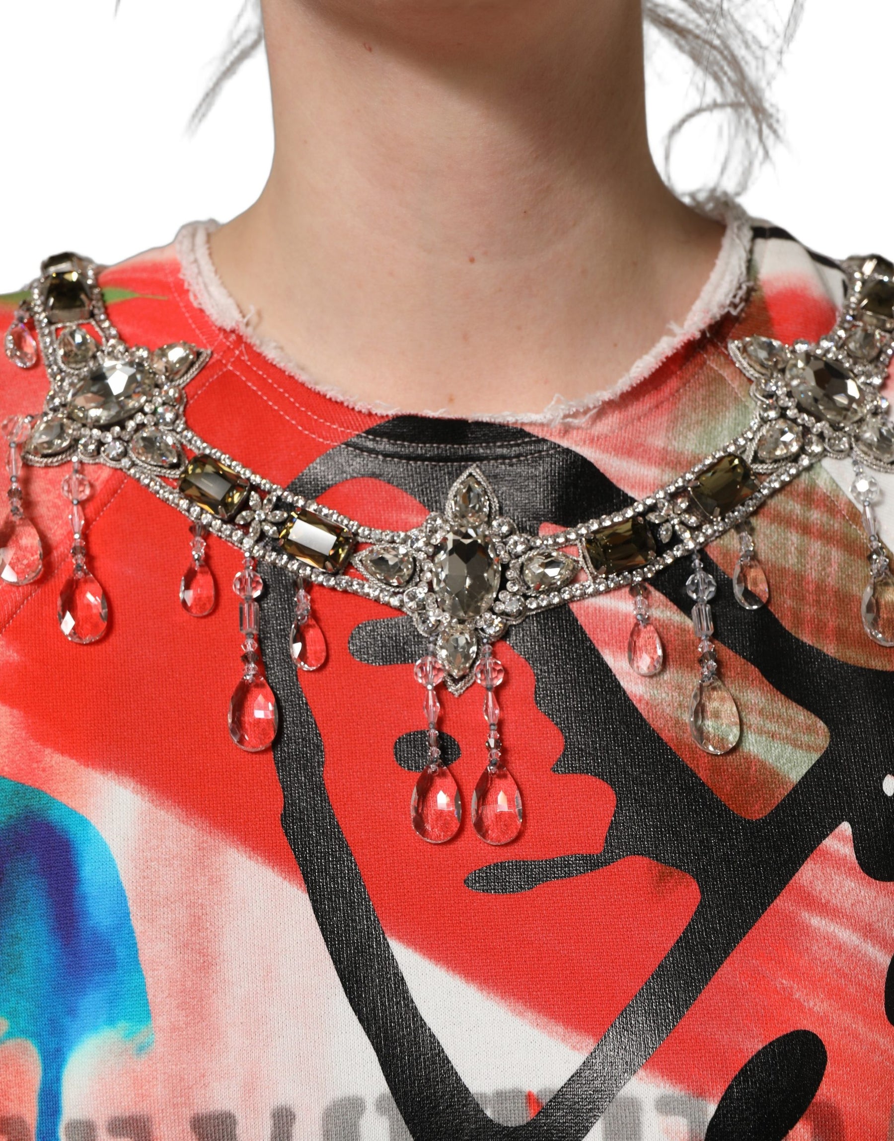 Dolce & Gabbana Multicolor Embellished Graffiti Sweatshirt | Regal Royce