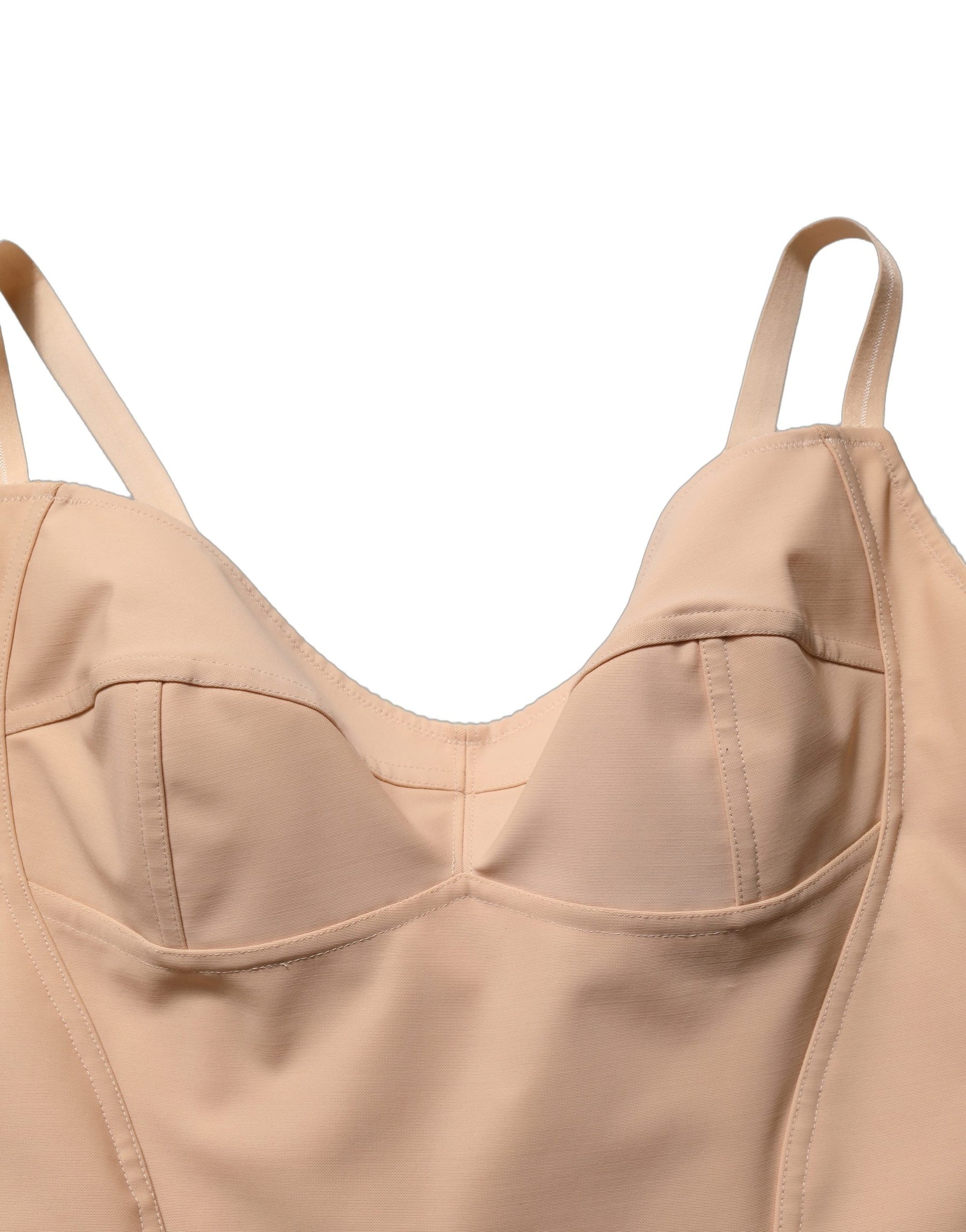 Dolce & Gabbana Nude Nylon Full Body Shaper Bodysuit Top | Regal Royce