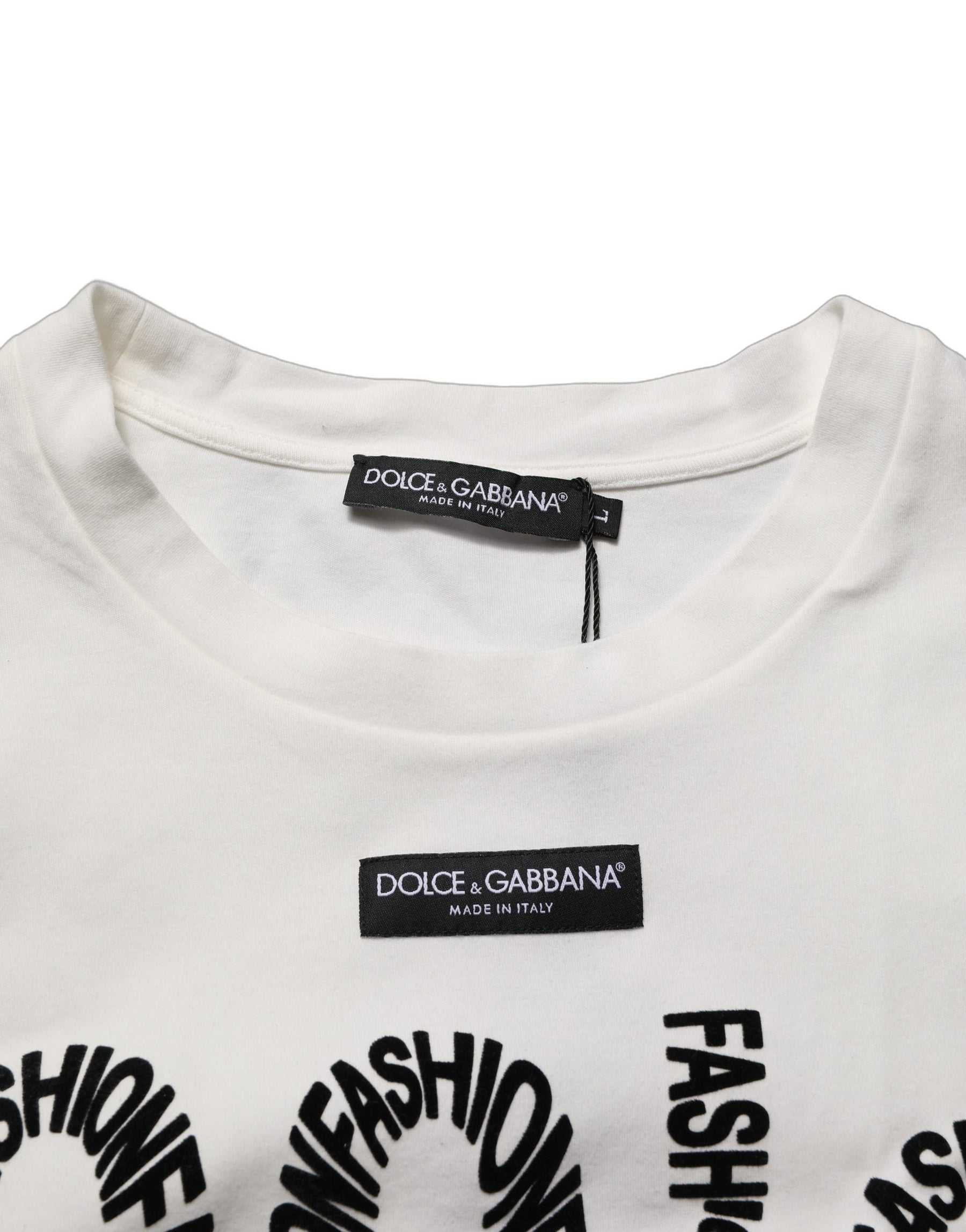 Dolce & Gabbana White Cotton Graphic Sleeveless Tank Top | Regal Royce