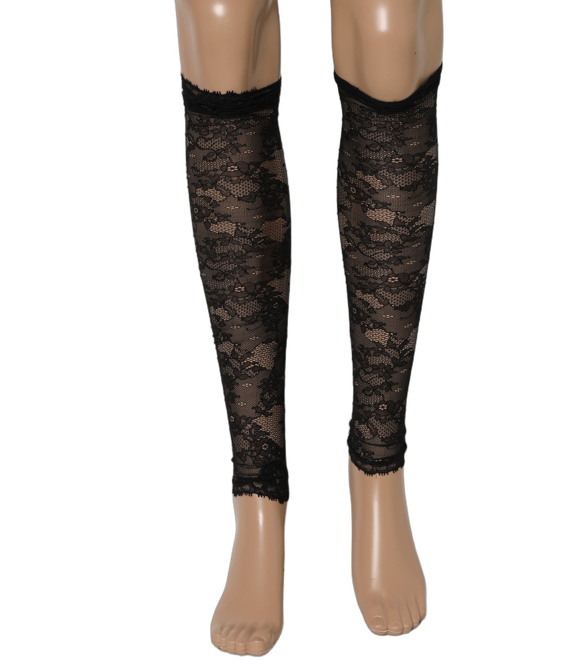 Dolce & Gabbana Black Floral Lace Nylon Stretch Knee Socks | Regal Royce