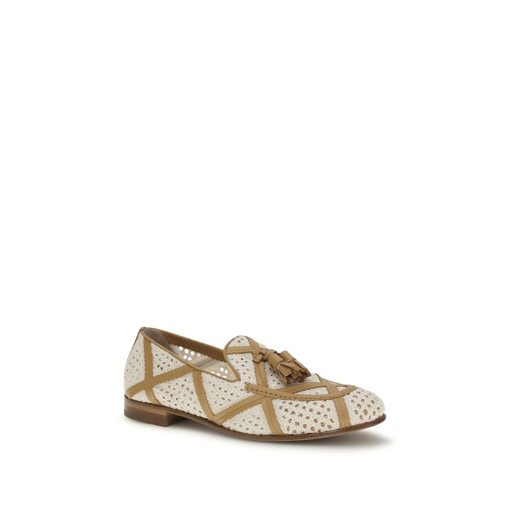 Fratelli Rossetti Beige Linen Slip-On Loafers | Regal Royce