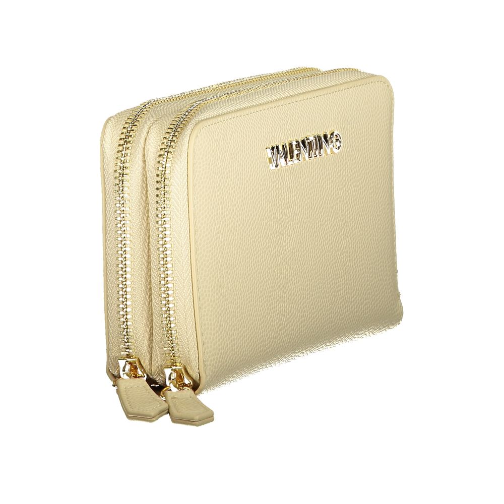 Mario Valentino Beige Polyurethane Women's Wallet with Coin Purse and Card Spaces | Regal Royce