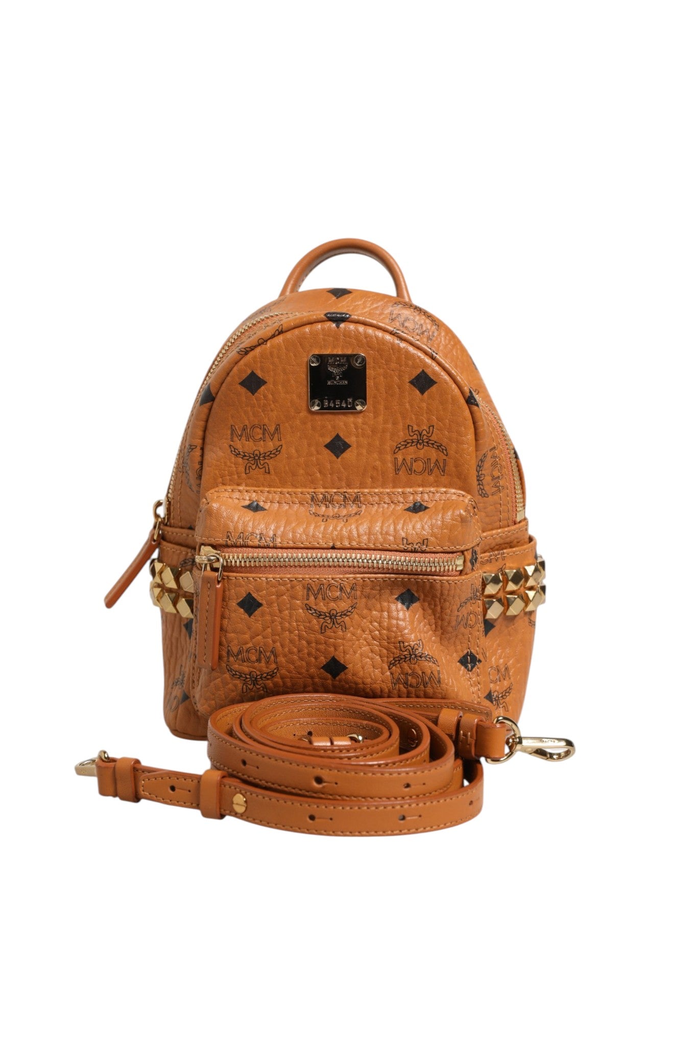 MCM Stark Mini Backpack in Visetos Cognac | Regal Royce