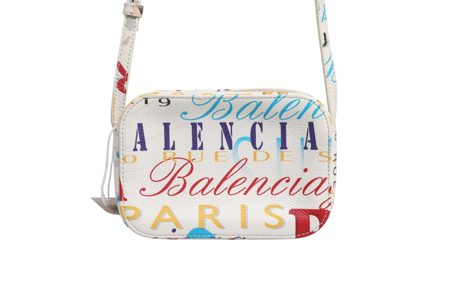 Balenciaga White Graffiti Print Leather Mini City Handbag | Regal Royce