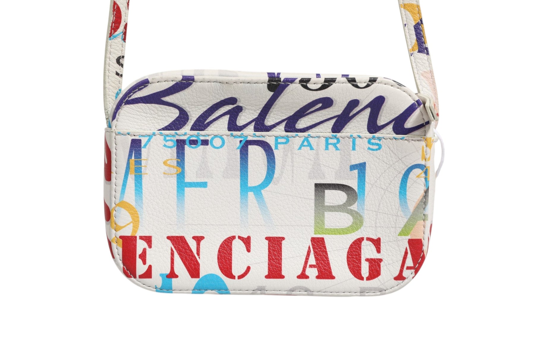 Balenciaga White Graffiti Print Leather Mini City Handbag | Regal Royce